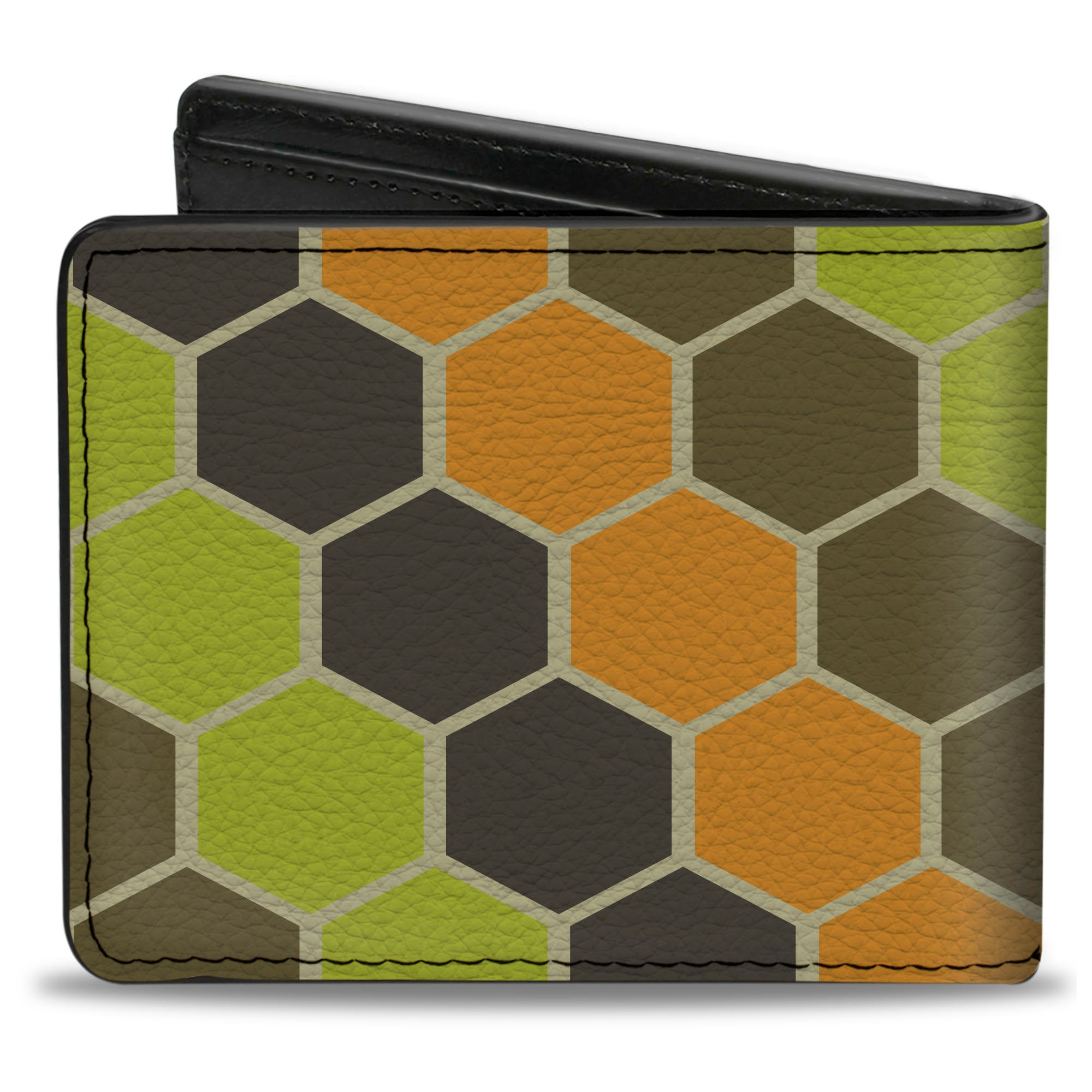 Bi-Fold Wallet - Honeycomb Greens Orange Bi-Fold Wallets Buckle-Down