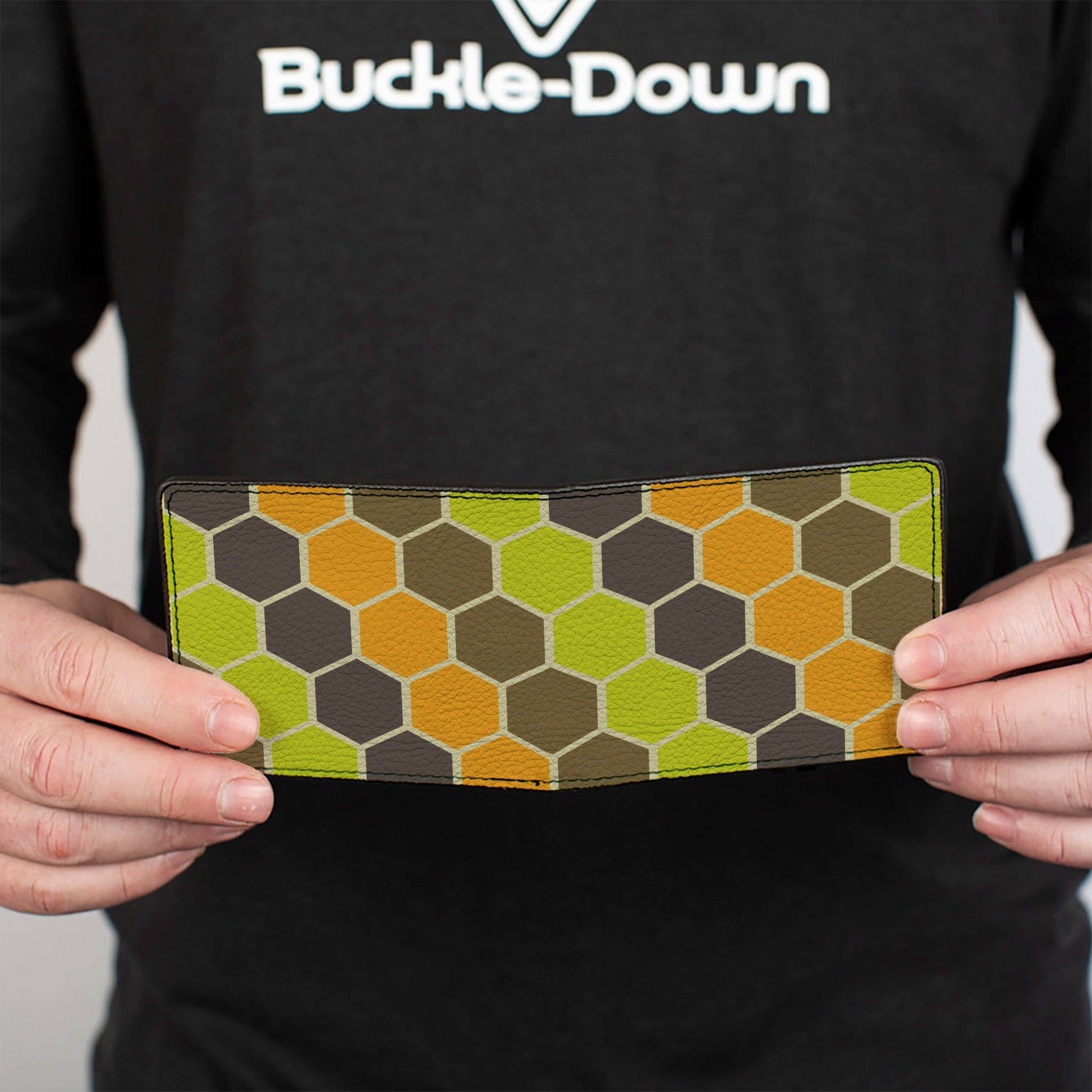 Bi-Fold Wallet - Honeycomb Greens Orange Bi-Fold Wallets Buckle-Down