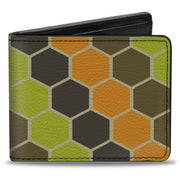 Bi-Fold Wallet - Honeycomb Greens Orange Bi-Fold Wallets Buckle-Down