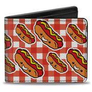 Bi-Fold Wallet - Hot Dogs Buffalo Plaid White Red Bi-Fold Wallets Buckle-Down