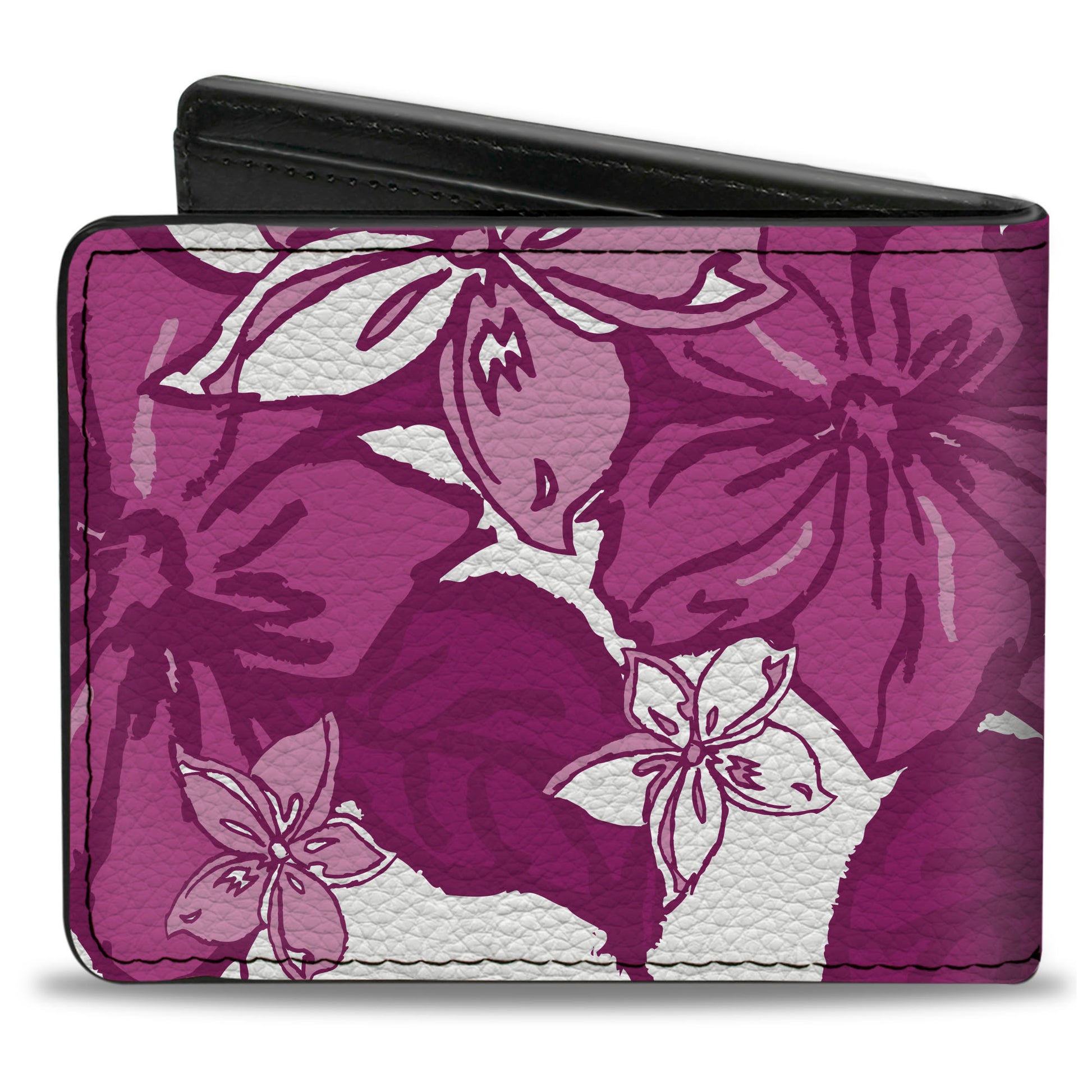 Bi-Fold Wallet - Hibiscus Collage White Pinks Bi-Fold Wallets Buckle-Down