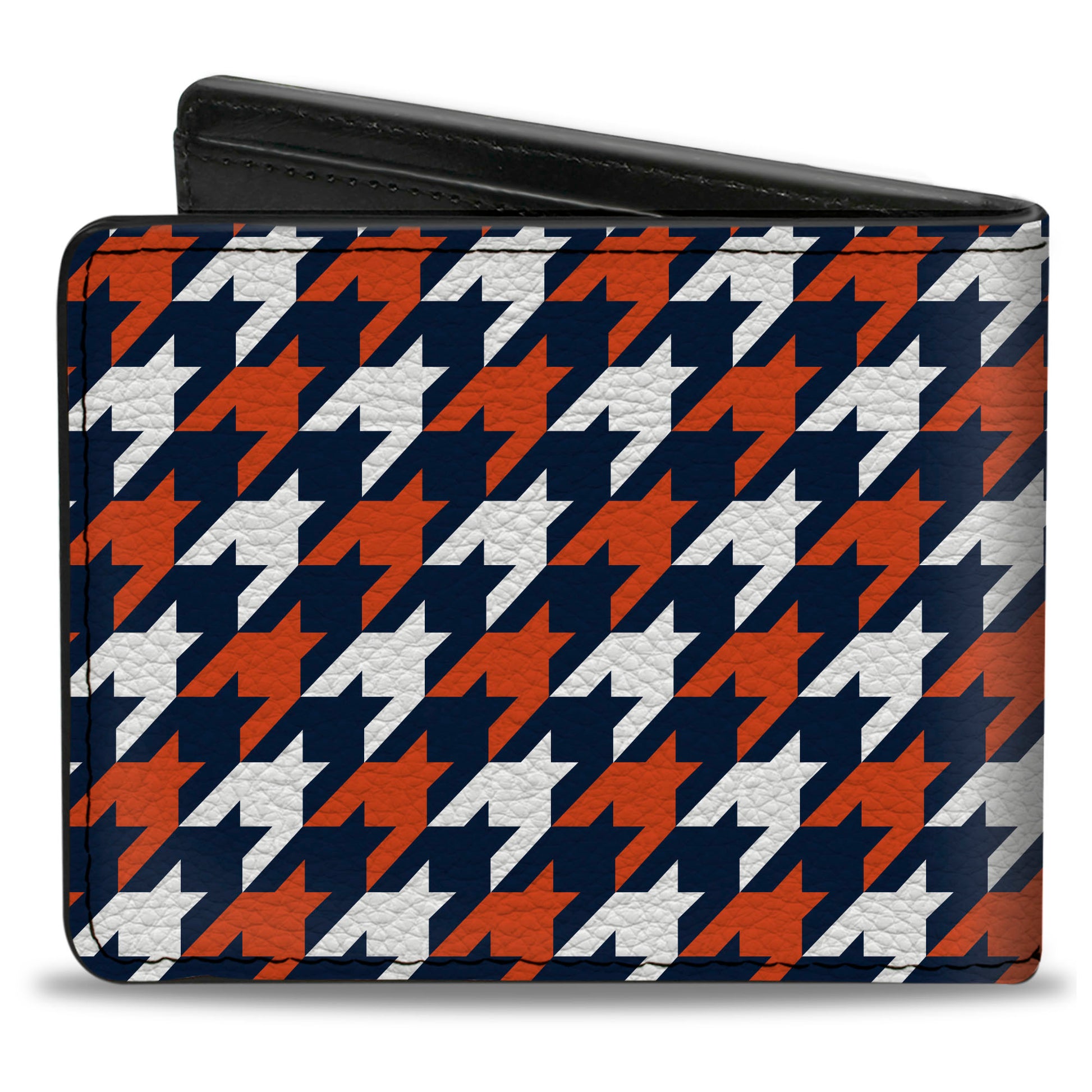 Bi-Fold Wallet - Houndstooth Navy Orange White Bi-Fold Wallets Buckle-Down