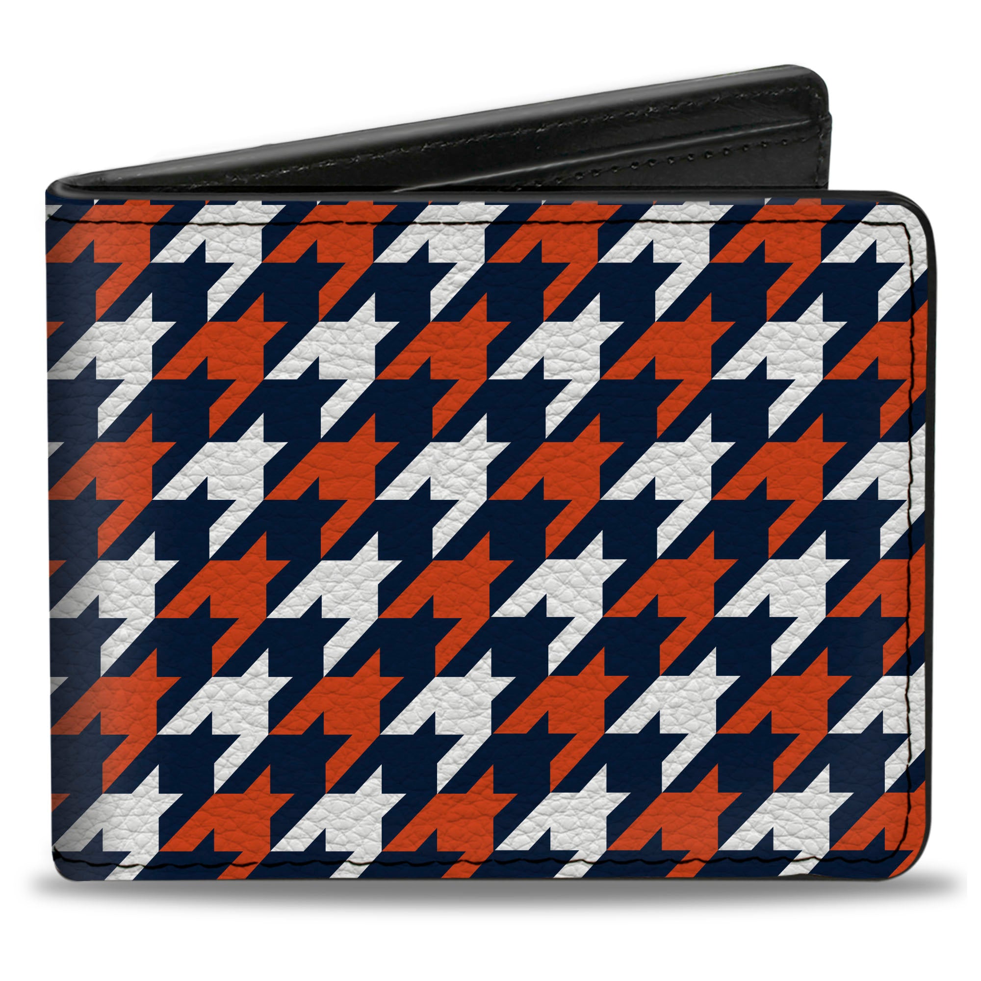 Bi-Fold Wallet - Houndstooth Navy Orange White Bi-Fold Wallets Buckle-Down