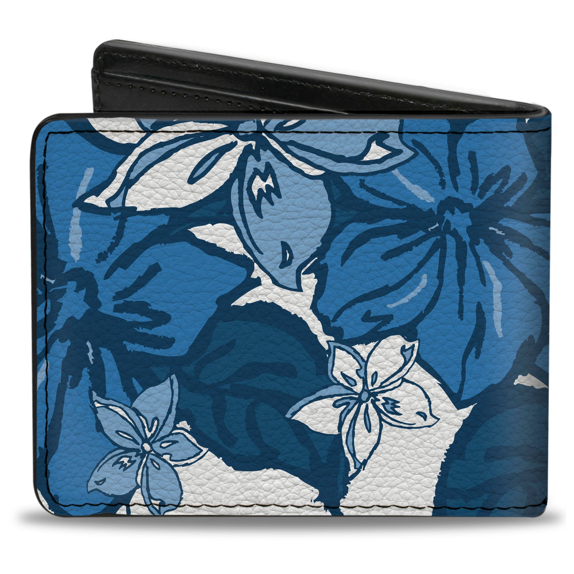 Bi-Fold Wallet - Hibiscus Collage White Blues Bi-Fold Wallets Buckle-Down