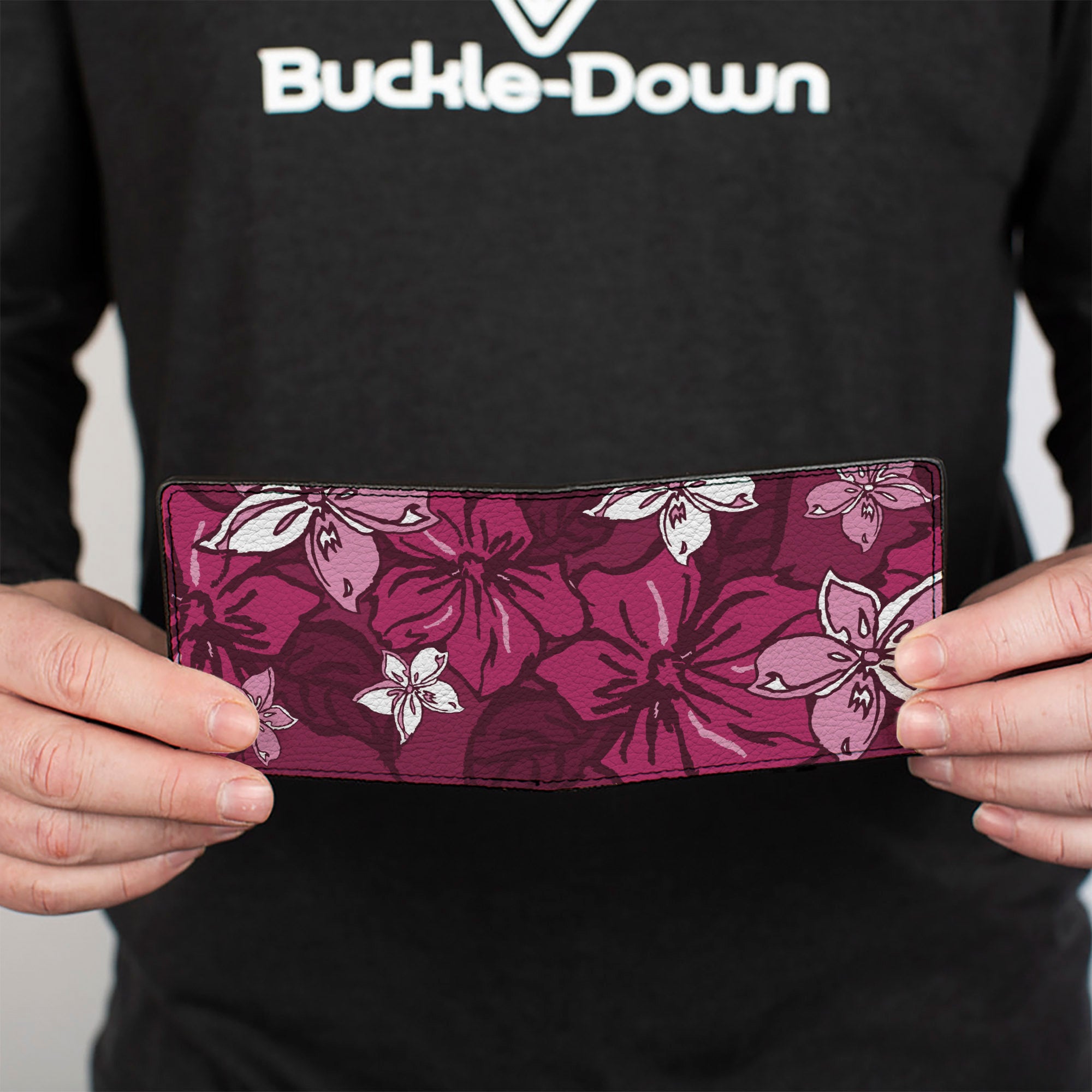 Bi-Fold Wallet - Hibiscus Collage Pink Shades Bi-Fold Wallets Buckle-Down