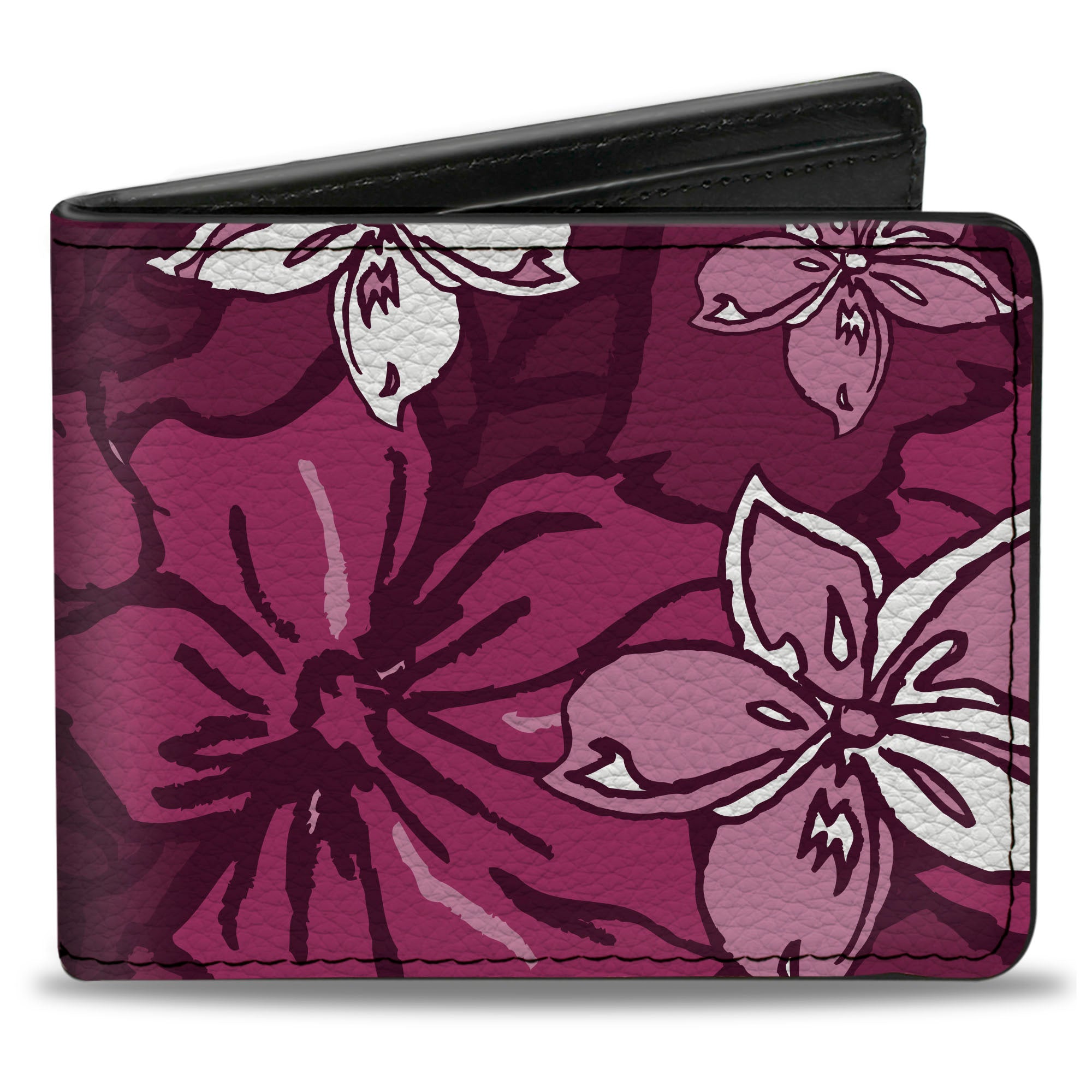 Bi-Fold Wallet - Hibiscus Collage Pink Shades Bi-Fold Wallets Buckle-Down