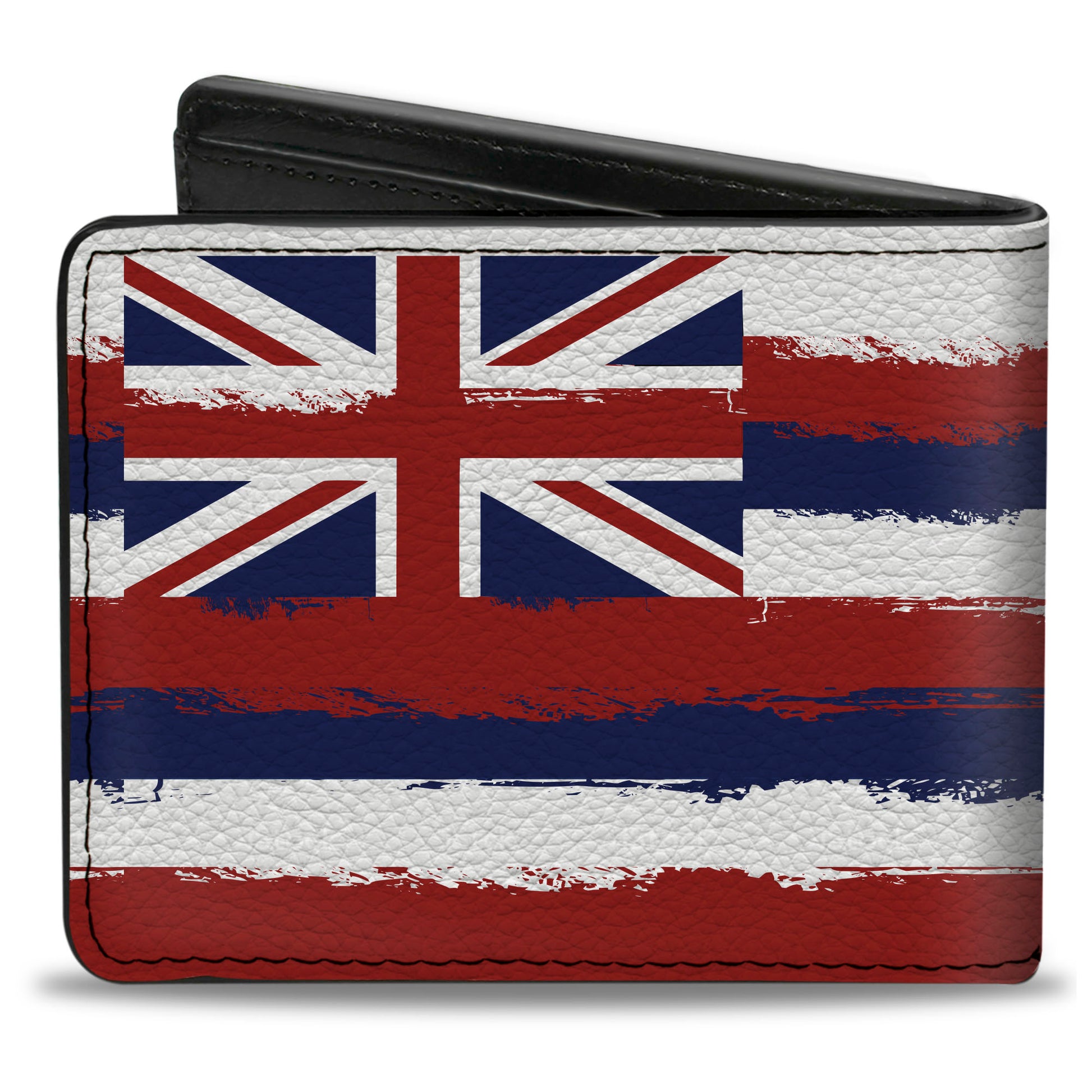 Bi-Fold Wallet - Hawaii Flags Weathered Blue Red White Bi-Fold Wallets Buckle-Down