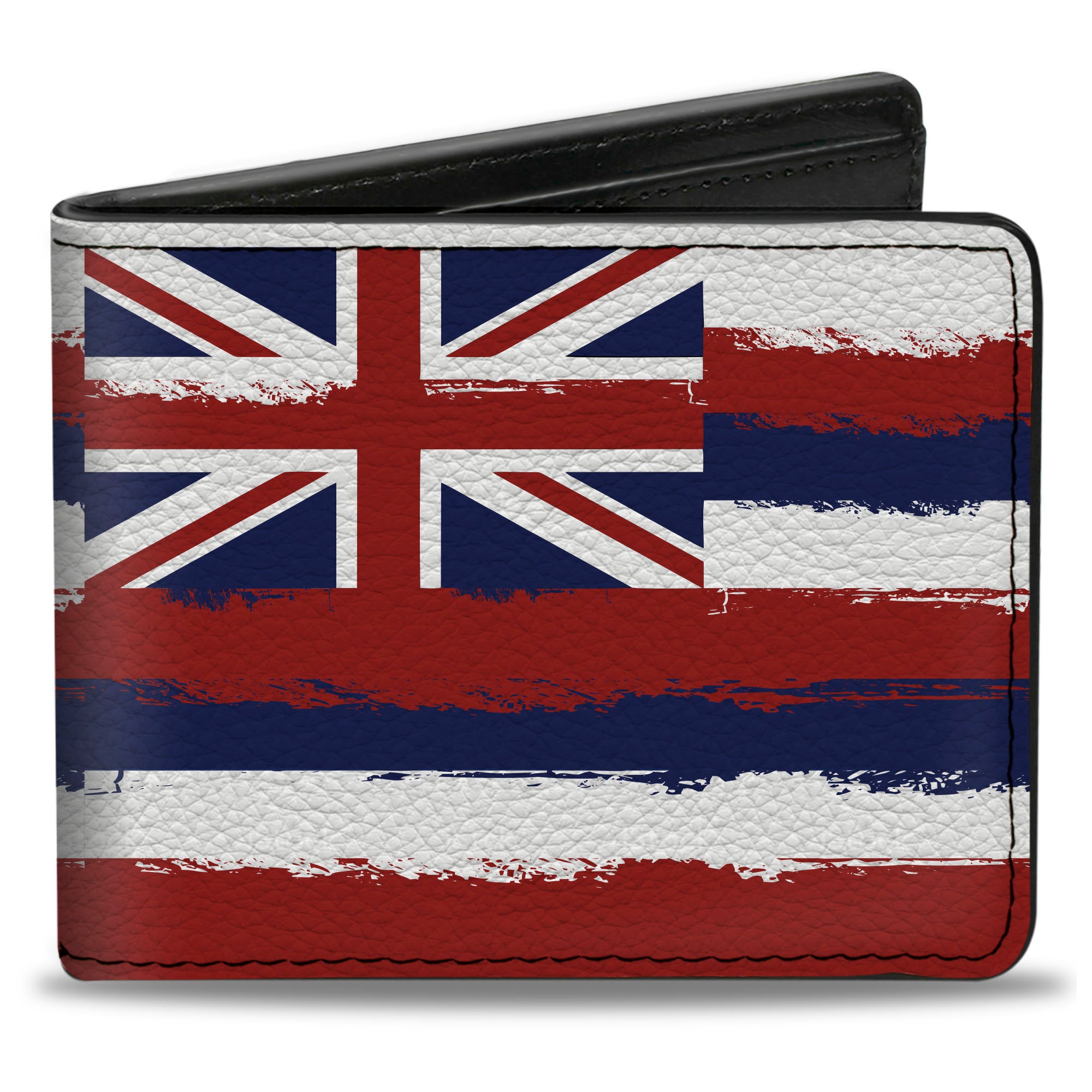 Bi-Fold Wallet - Hawaii Flags Weathered Blue Red White Bi-Fold Wallets Buckle-Down