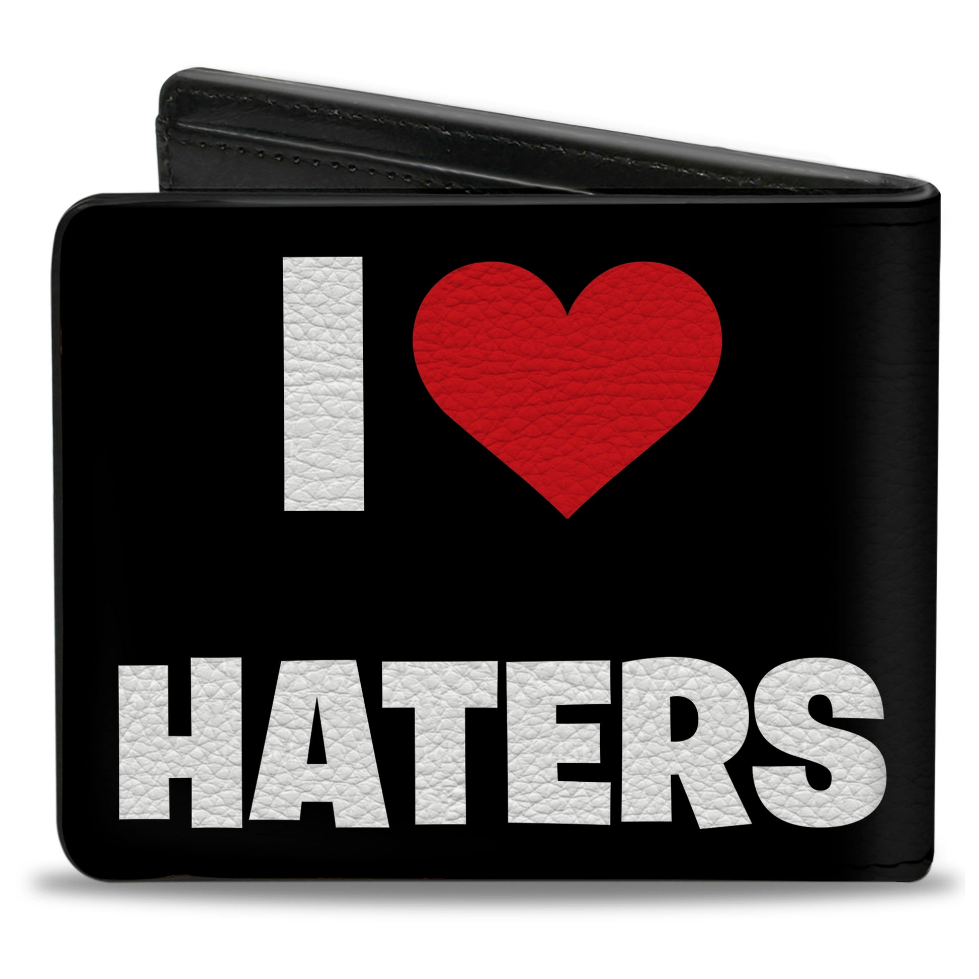 Bi-Fold Wallet - I Heart HATERS Black White Red Bi-Fold Wallets Buckle-Down