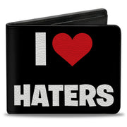 Bi-Fold Wallet - I Heart HATERS Black White Red Bi-Fold Wallets Buckle-Down