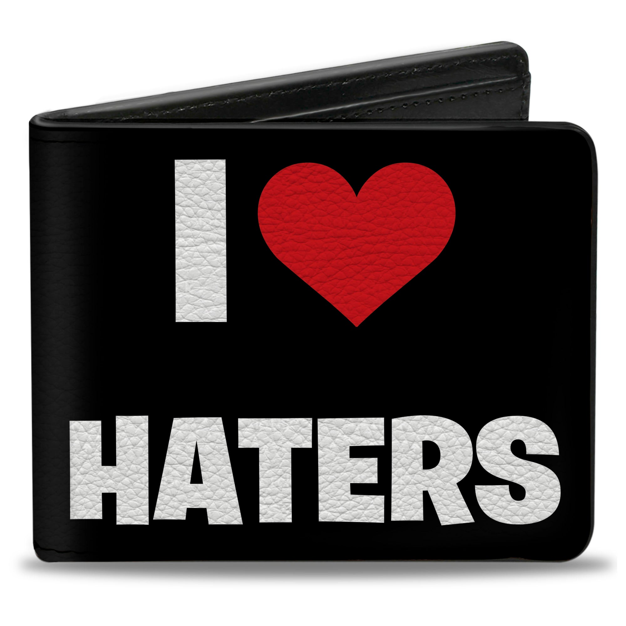Bi-Fold Wallet - I Heart HATERS Black White Red Bi-Fold Wallets Buckle-Down