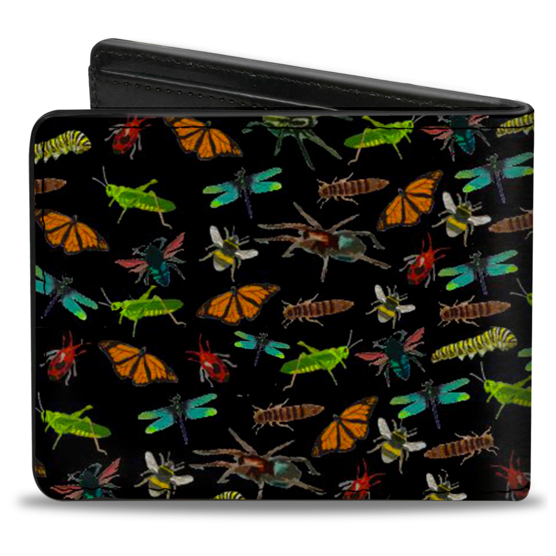 Bi-Fold Wallet - Insects Scattered Black Bi-Fold Wallets Buckle-Down