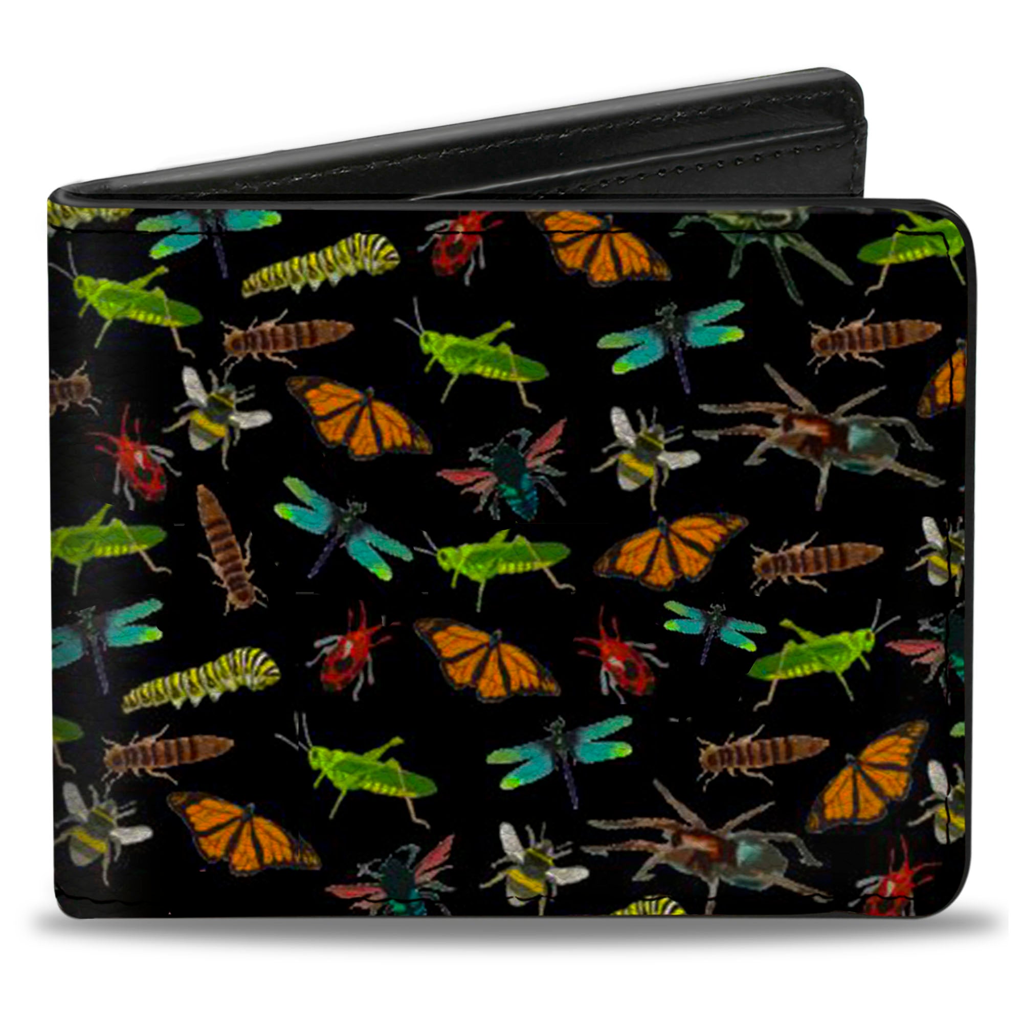 Bi-Fold Wallet - Insects Scattered Black Bi-Fold Wallets Buckle-Down