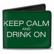 Bi-Fold Wallet - KEEP CALM AND DRINK ON Beer Green White Bi-Fold Wallets Buckle-Down