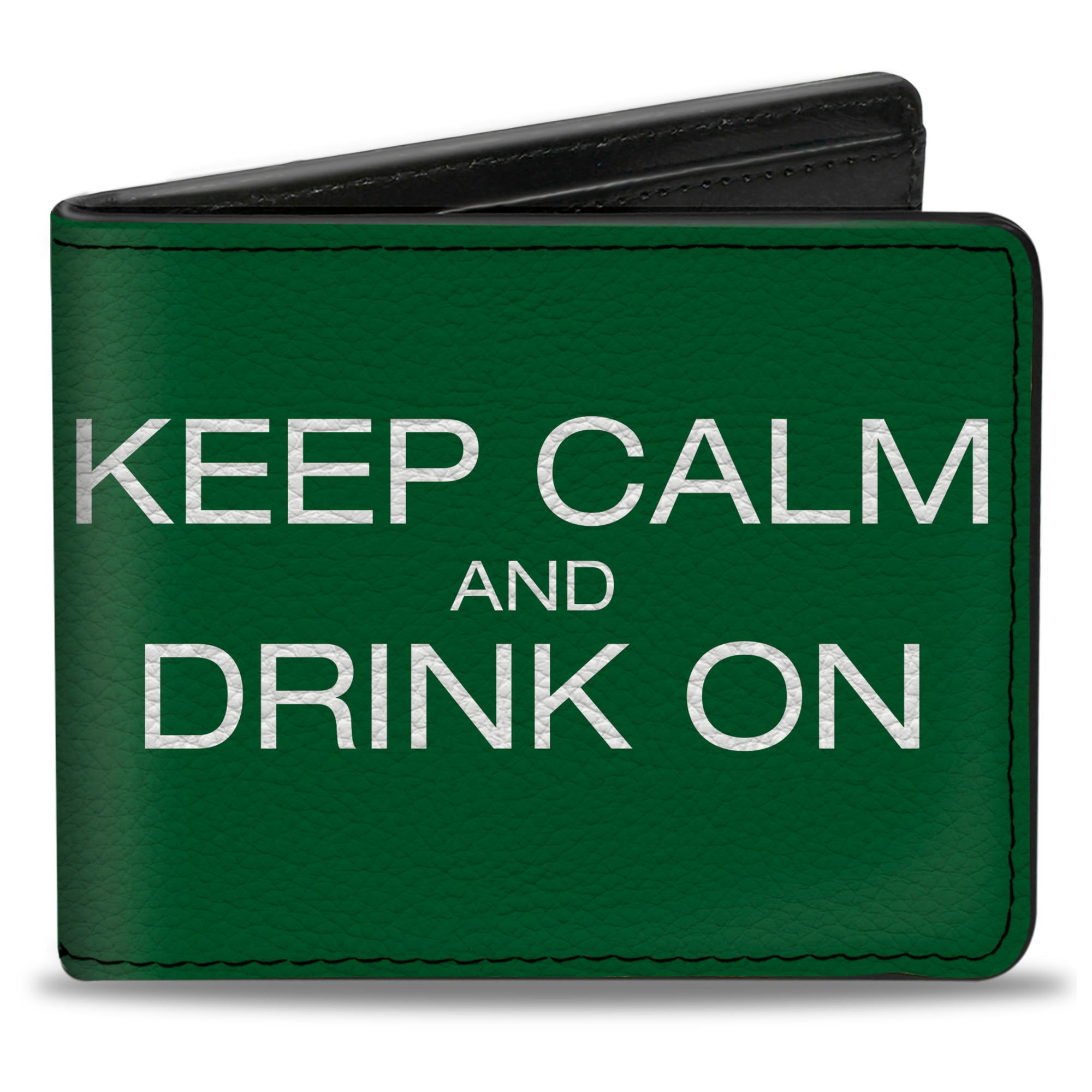 Bi-Fold Wallet - KEEP CALM AND DRINK ON Beer Green White Bi-Fold Wallets Buckle-Down