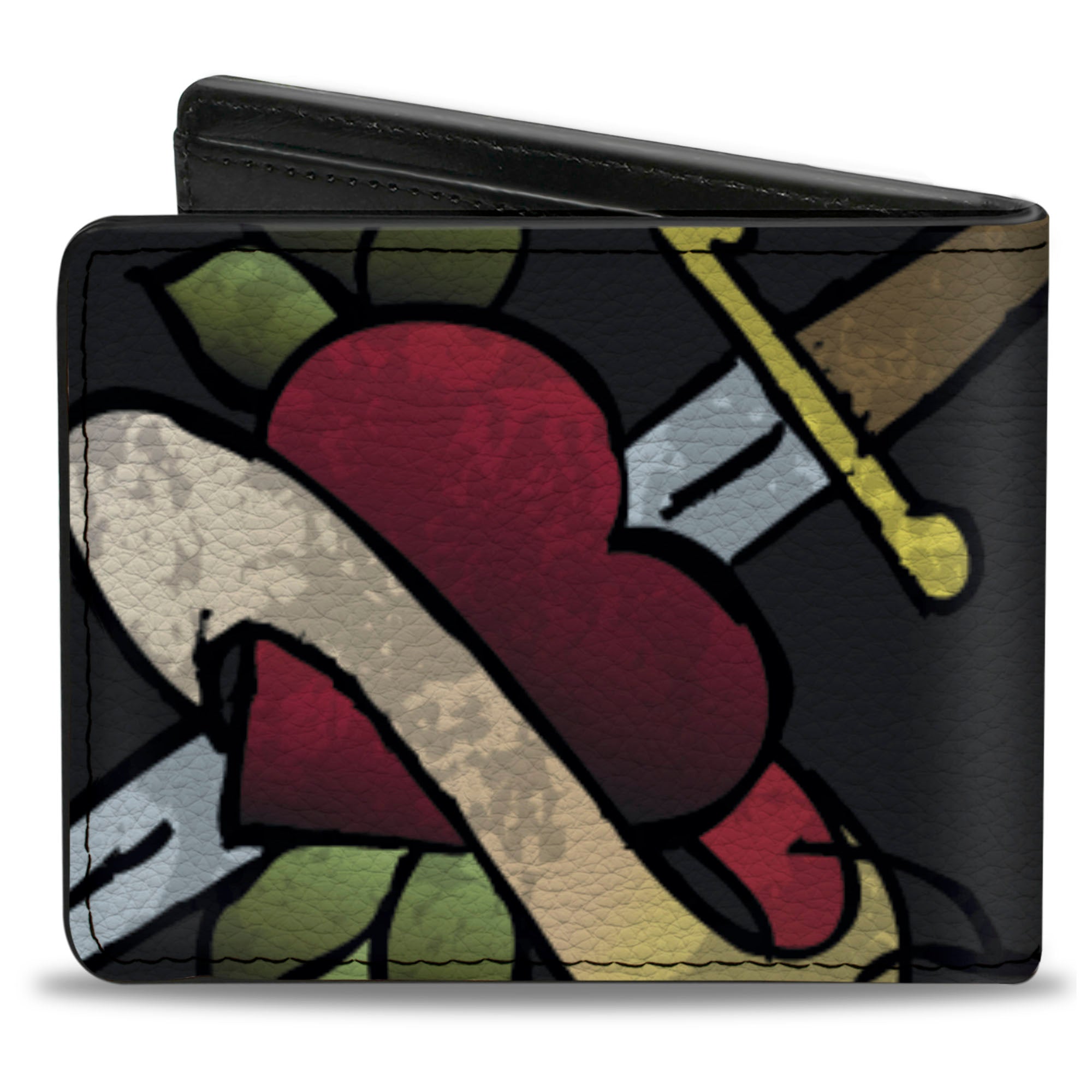 Bi-Fold Wallet - Live Hard Die Young CLOSE-UP Black