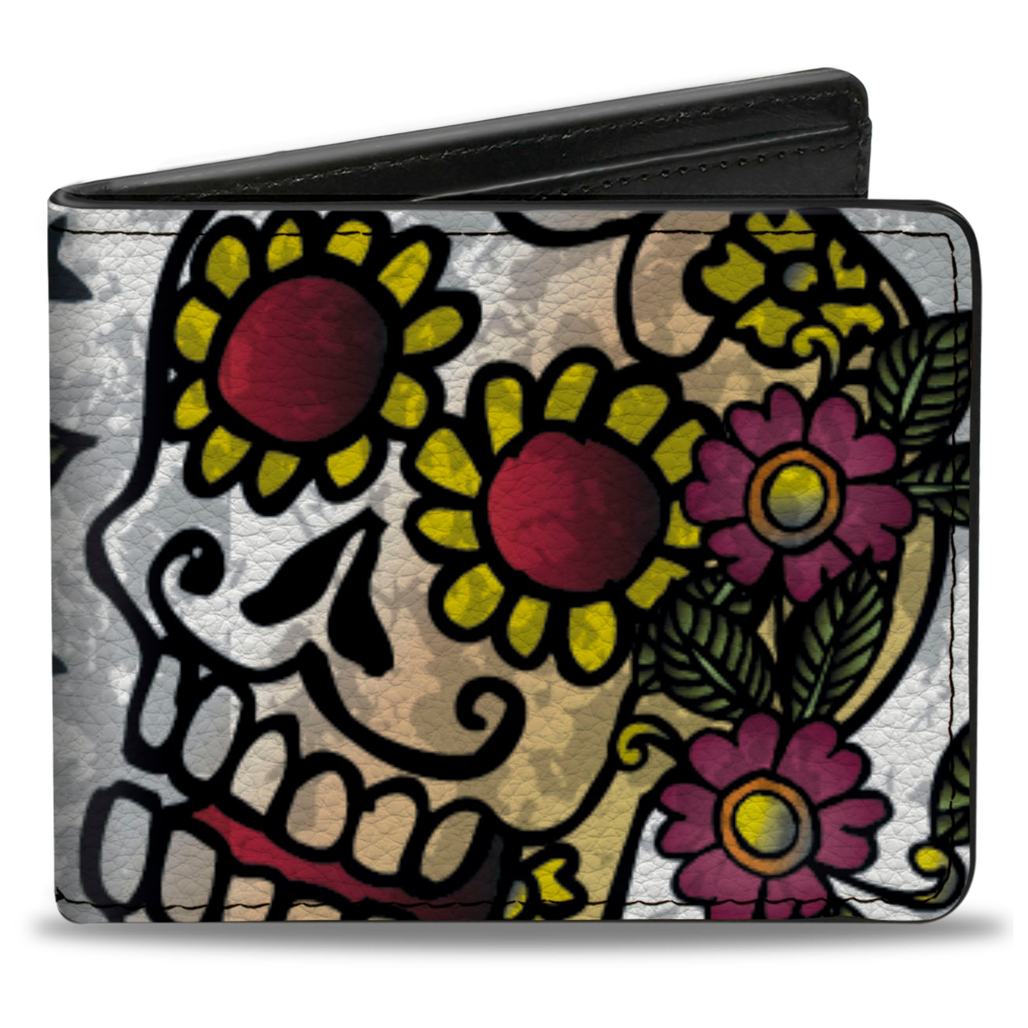 Bi-Fold Wallet - Love Kills CLOSE-UP White