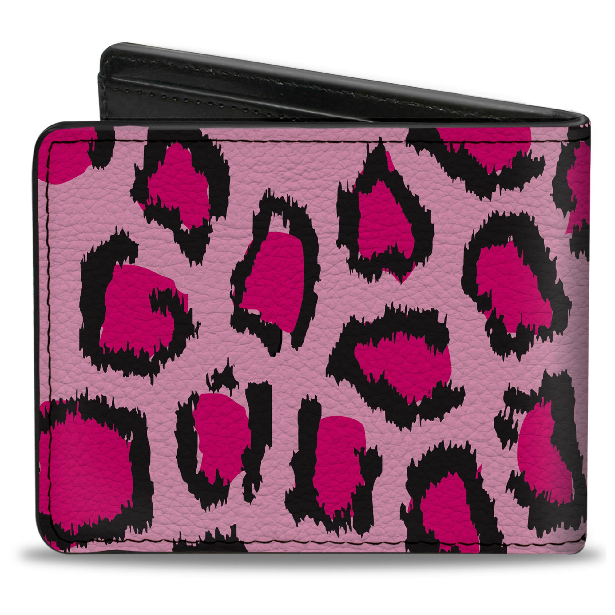 Bi-Fold Wallet - Leopard CLOSE-UP Pink