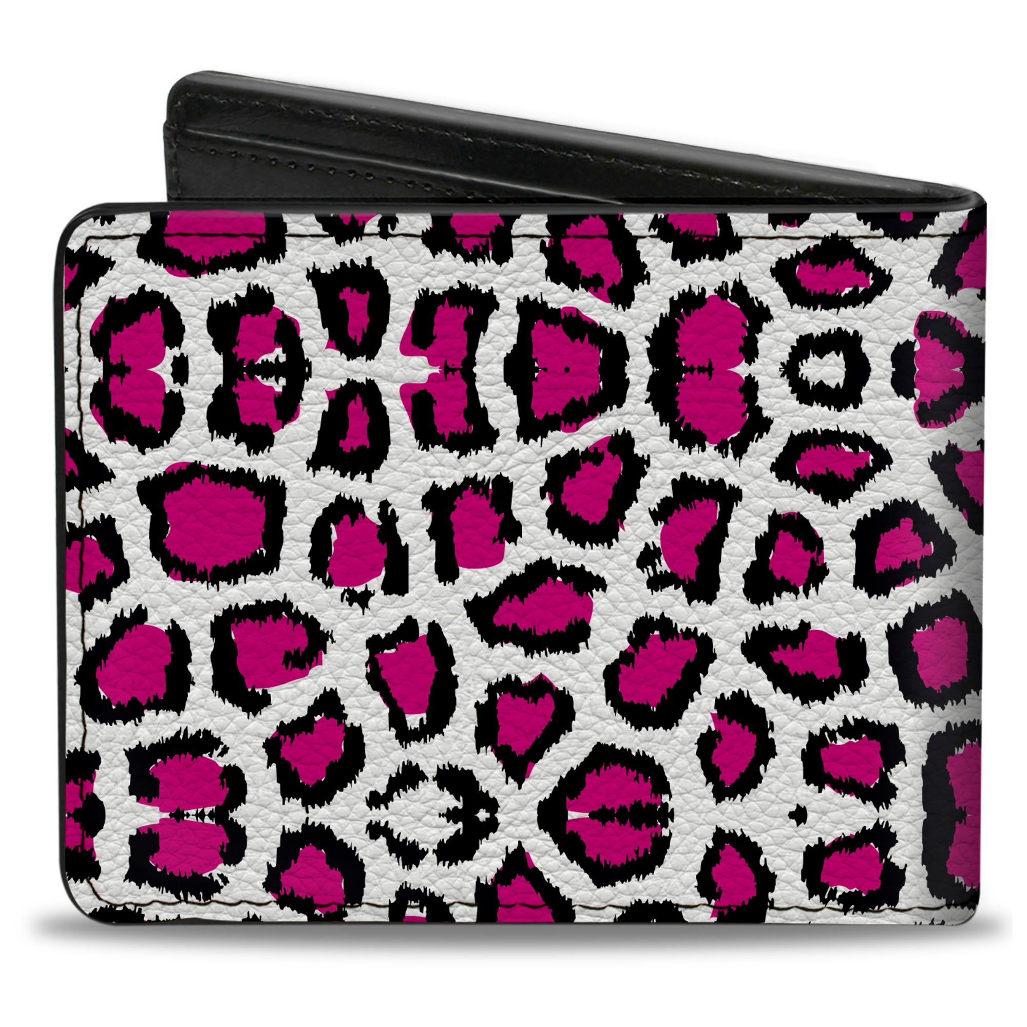 Bi-Fold Wallet - Leopard White/Fuchsia