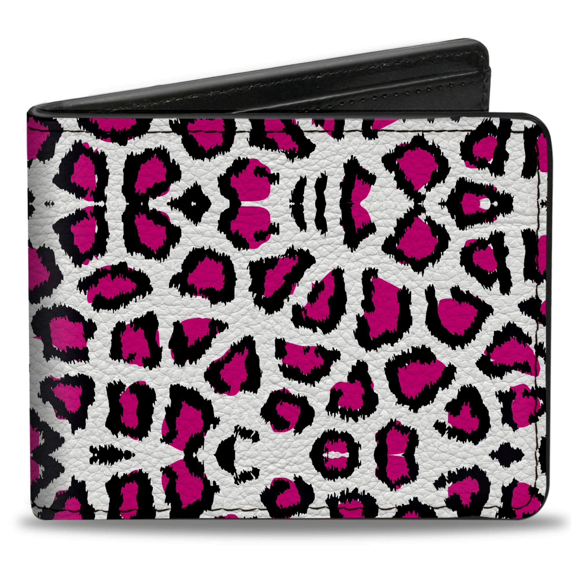 Bi-Fold Wallet - Leopard White/Fuchsia