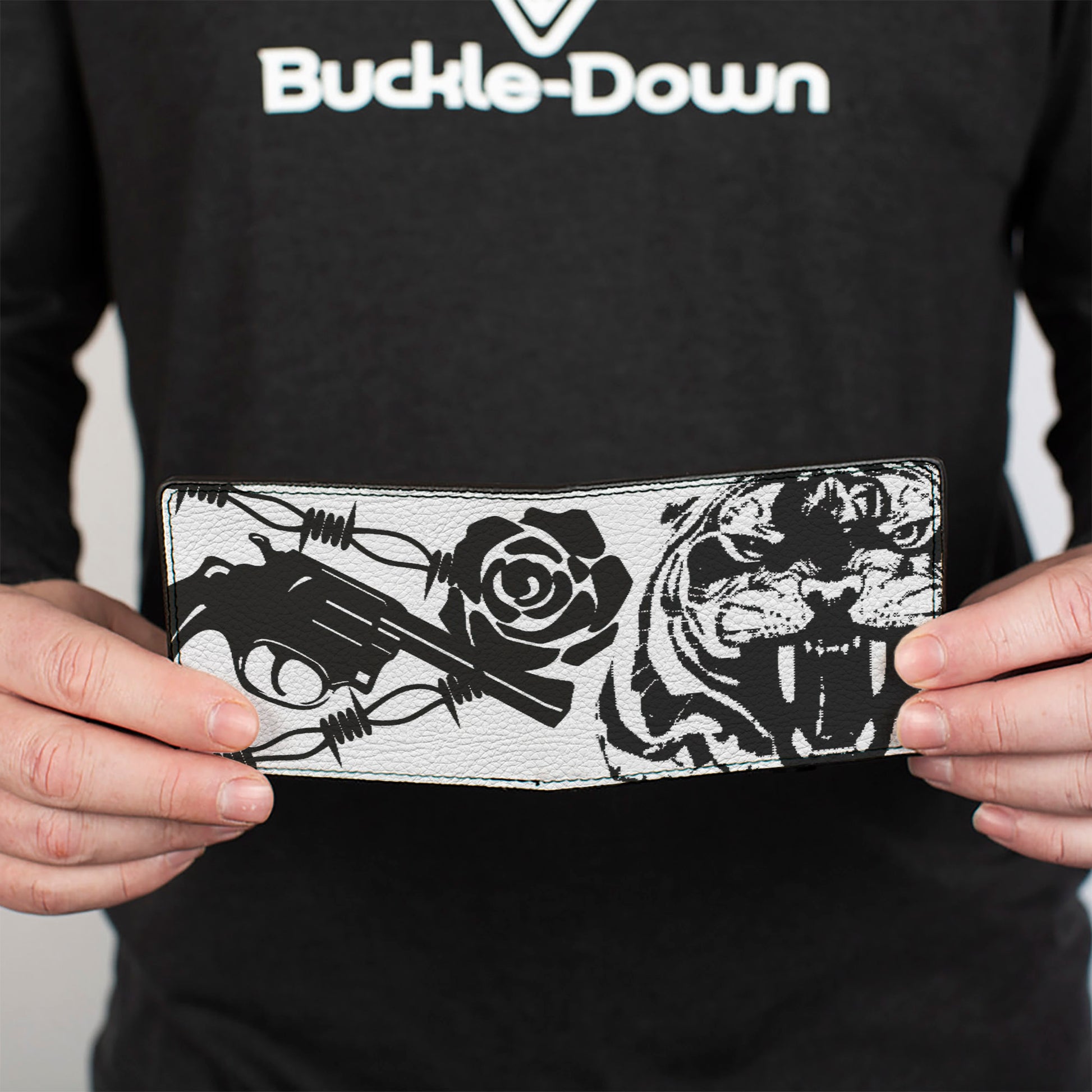 Bi-Fold Wallet - Madness White Black Bi-Fold Wallets Buckle-Down