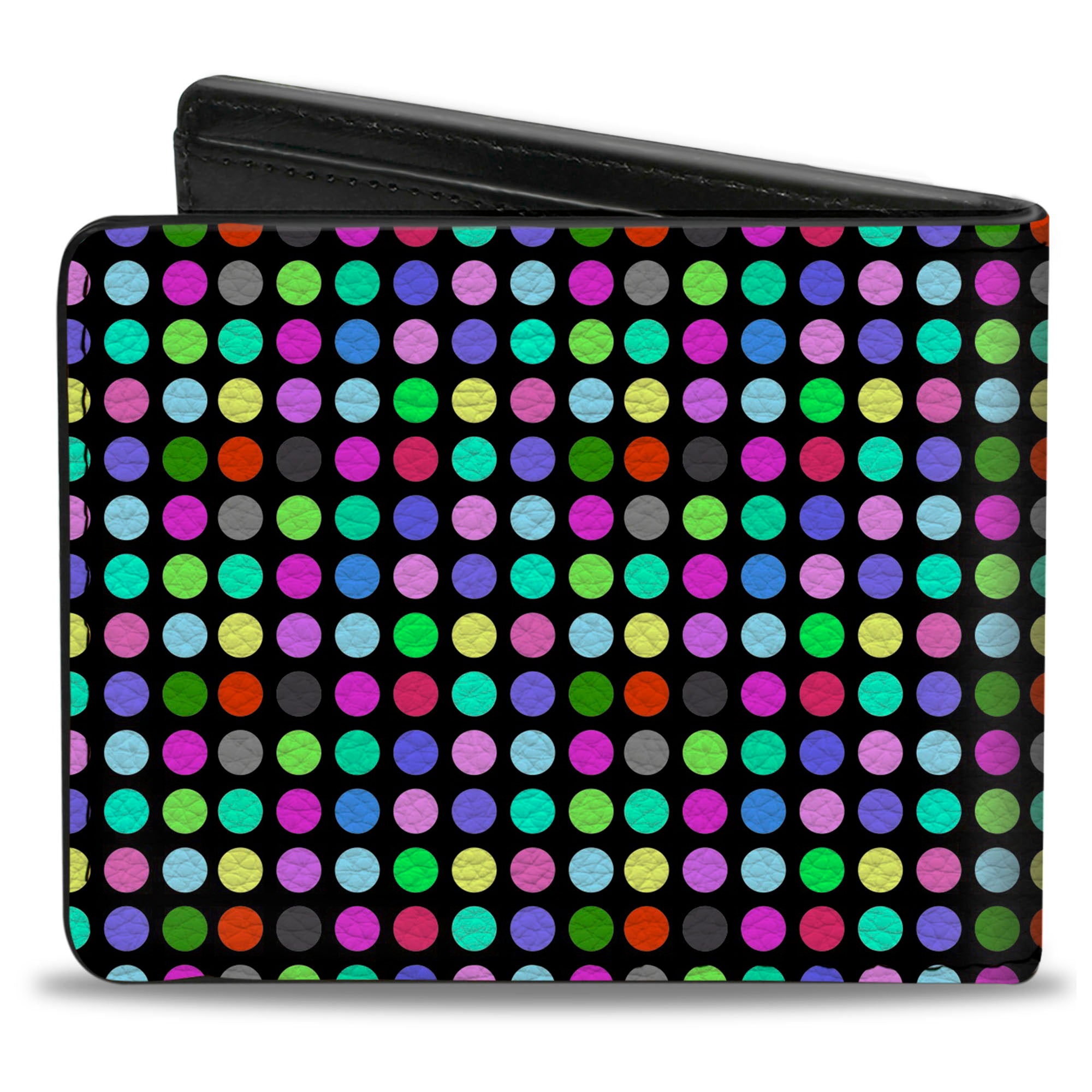 Bi-Fold Wallet - Mini Polka Dots Black/Multi Color
