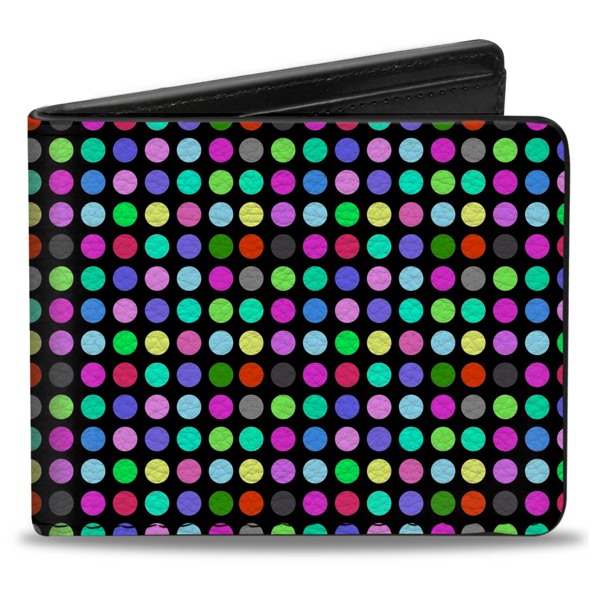 Bi-Fold Wallet - Mini Polka Dots Black/Multi Color