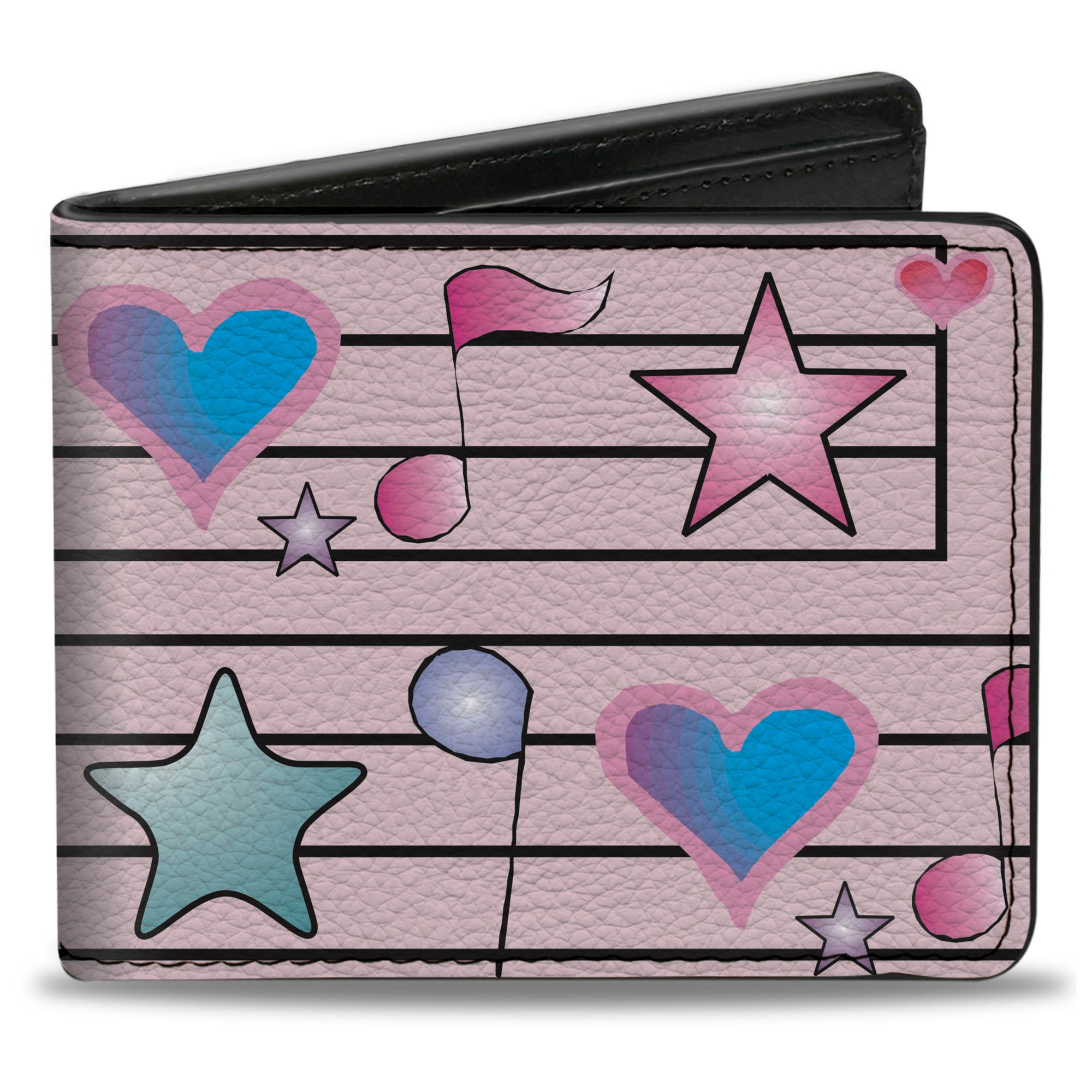 Bi-Fold Wallet - Music Notes Pink