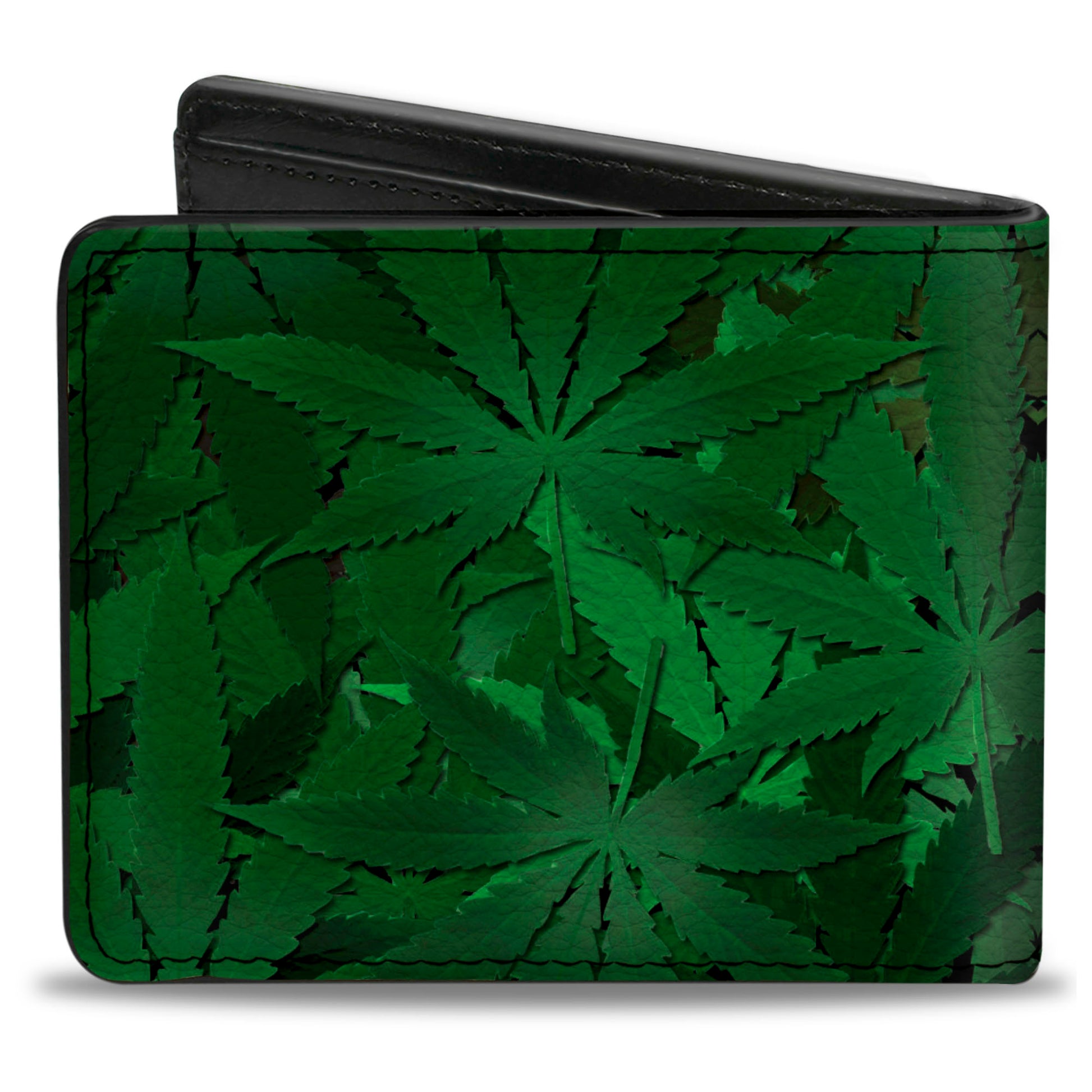 Bi-Fold Wallet - Marijuana Leaves Stacked Bi-Fold Wallets Buckle-Down