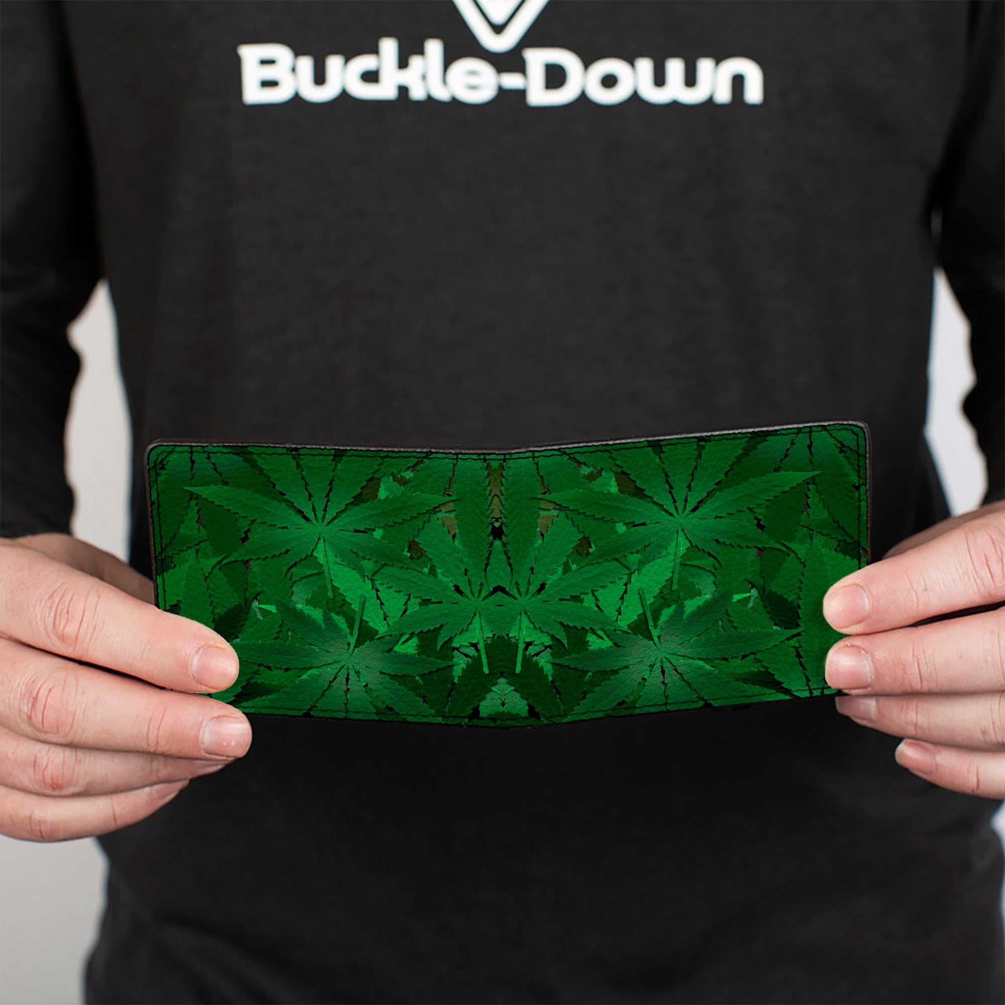 Bi-Fold Wallet - Marijuana Leaves Stacked Bi-Fold Wallets Buckle-Down