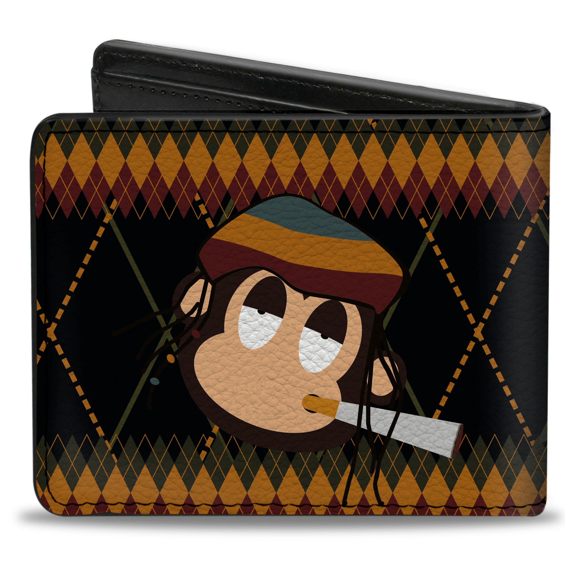 Bi-Fold Wallet - Multi Smoking Monkey Argyle Brown Bi-Fold Wallets Buckle-Down