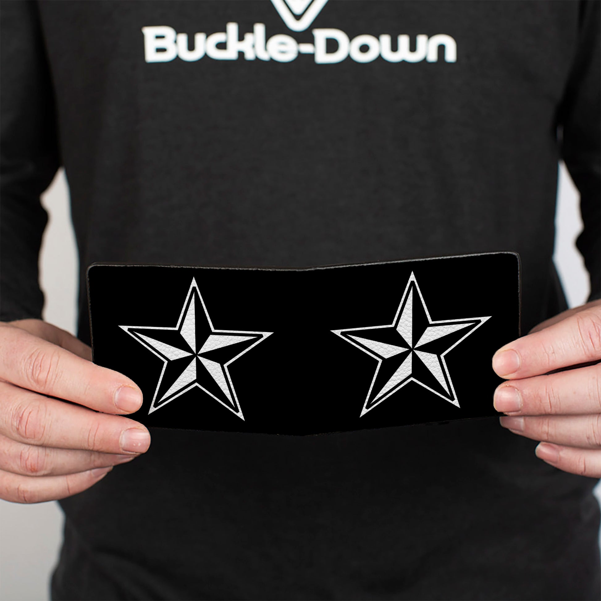 Bi-Fold Wallet - Nautical Star Black White Bi-Fold Wallets Buckle-Down
