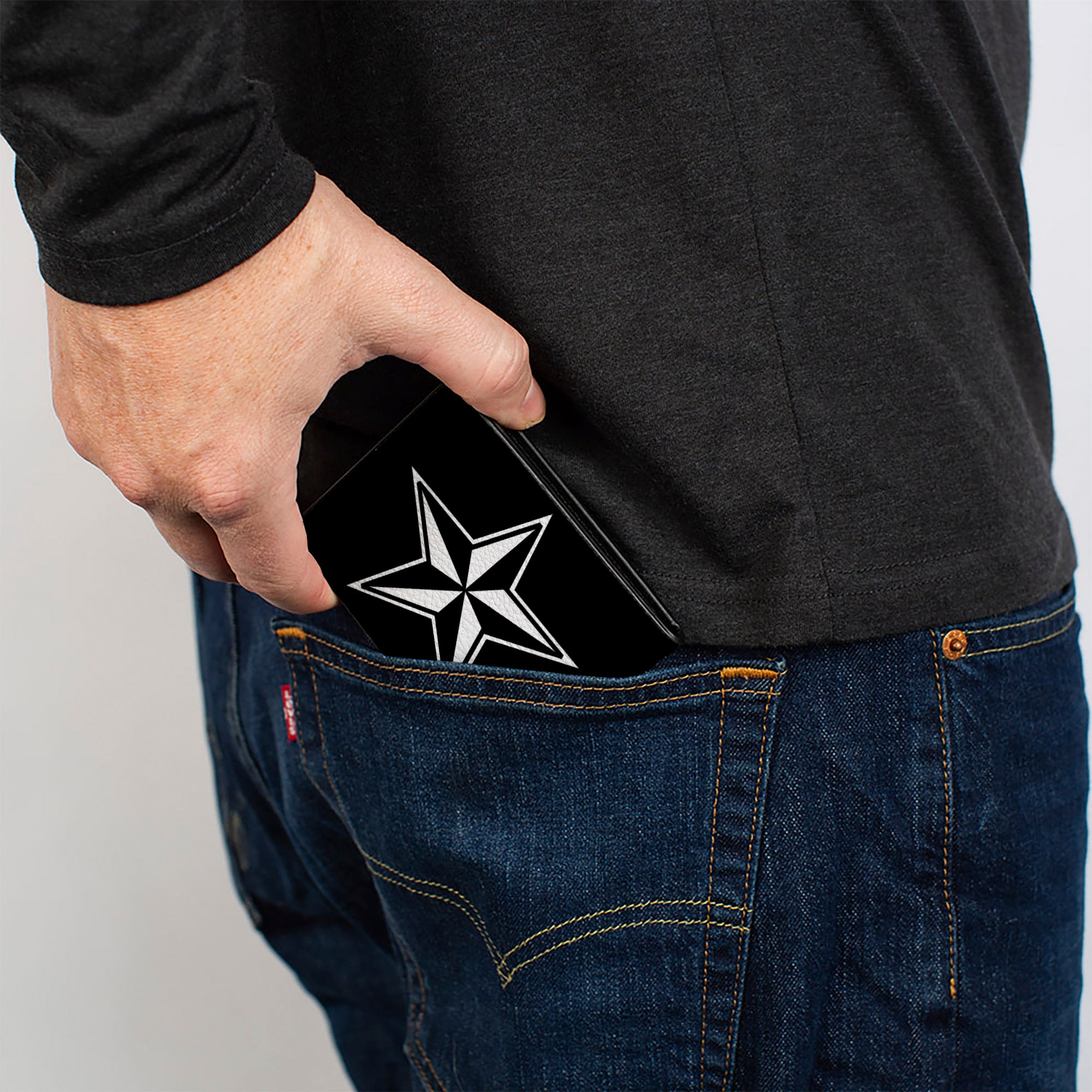 Bi-Fold Wallet - Nautical Star Black White Bi-Fold Wallets Buckle-Down
