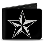 Bi-Fold Wallet - Nautical Star Black White Bi-Fold Wallets Buckle-Down
