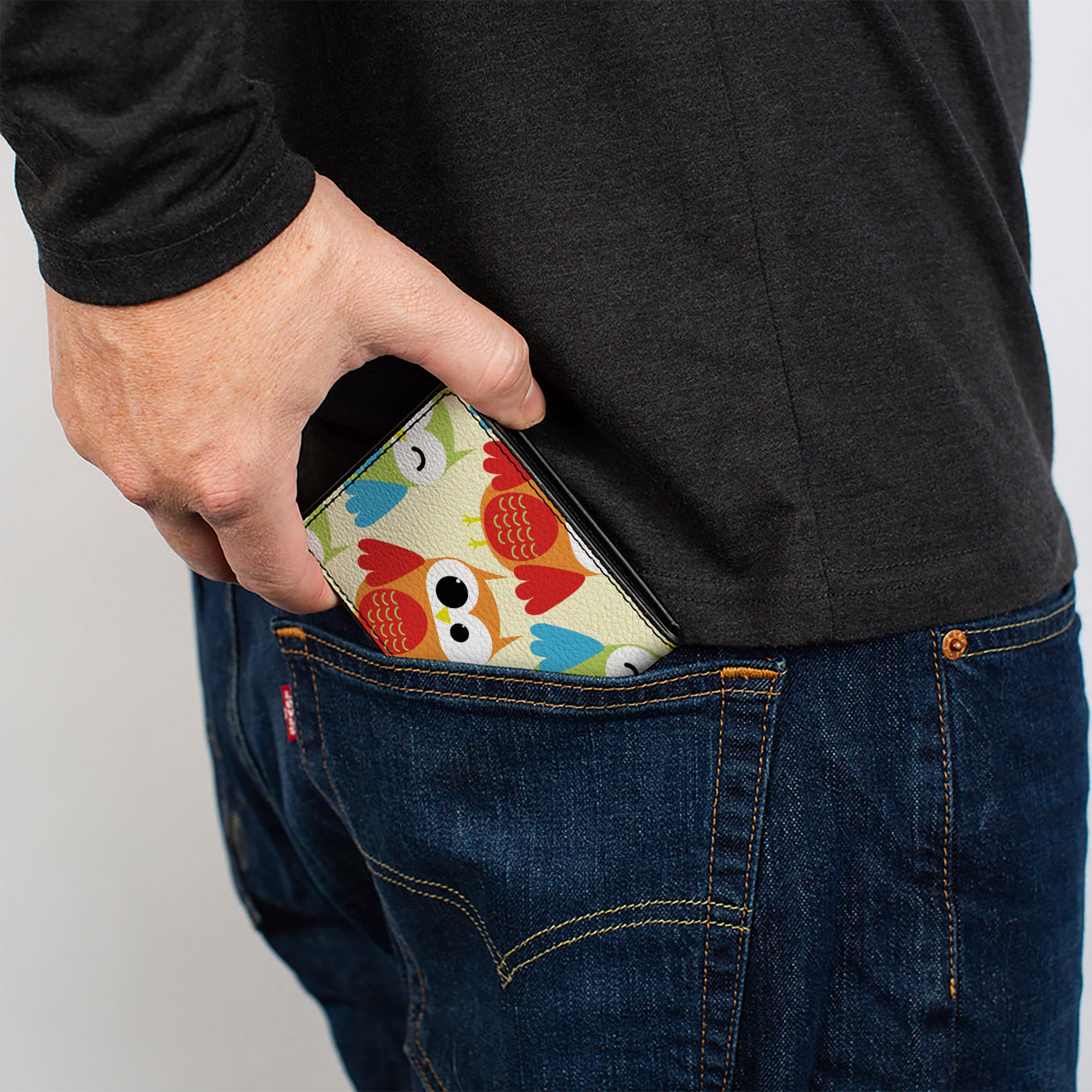 Bi-Fold Wallet - Owl Eyes Yellow Reds Blues Bi-Fold Wallets Buckle-Down