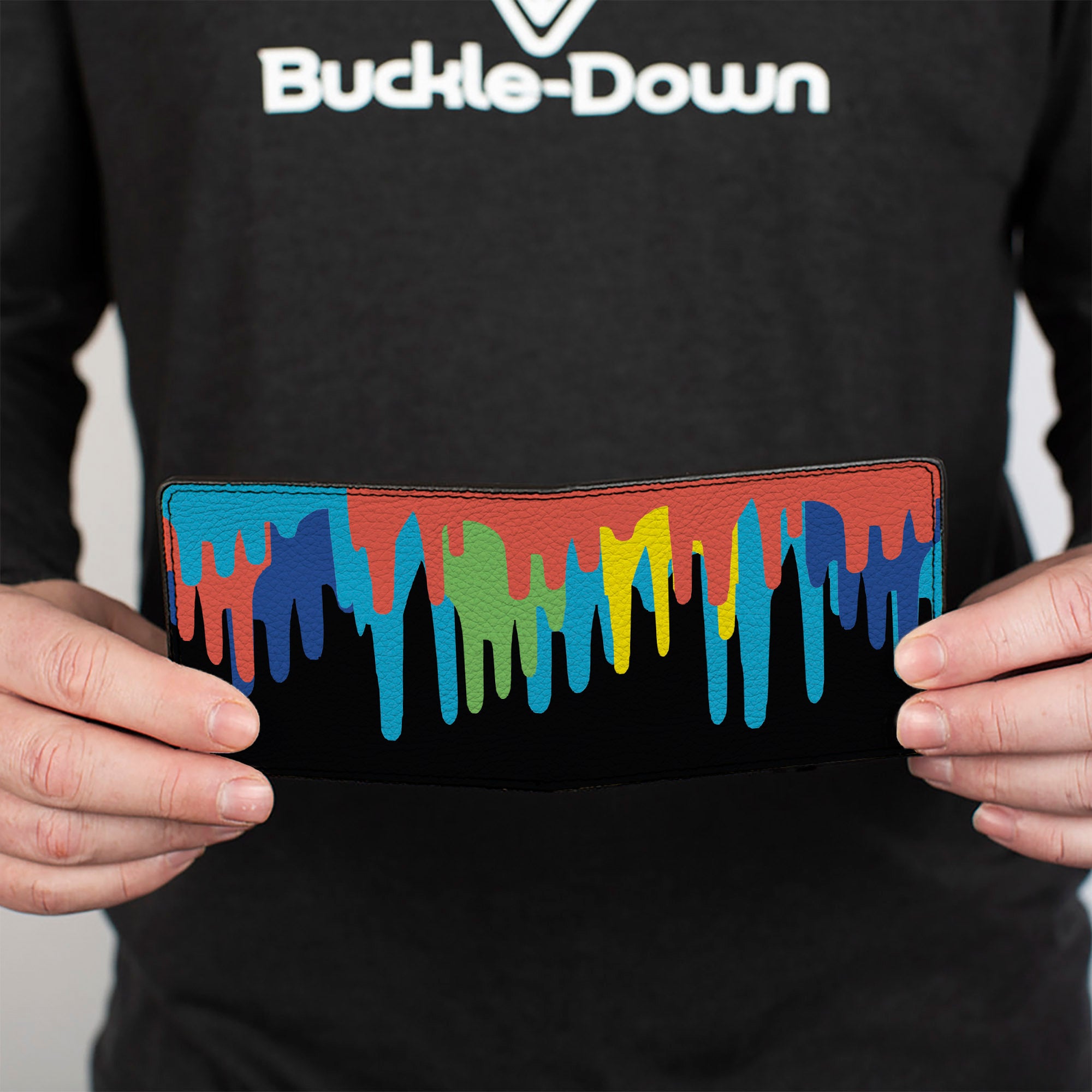 Bi-Fold Wallet - Paint Drips Black Multi Neon Bi-Fold Wallets Buckle-Down