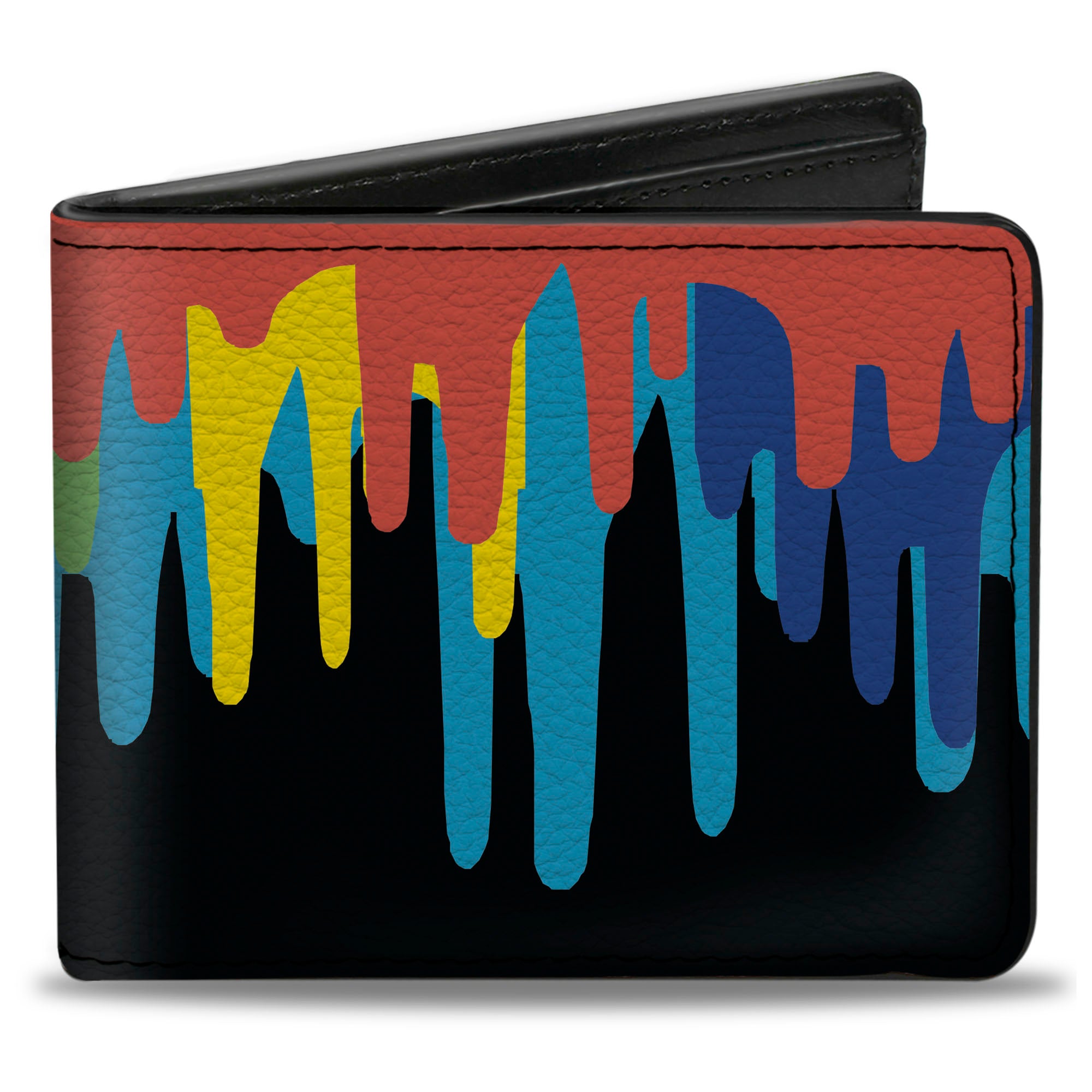 Bi-Fold Wallet - Paint Drips Black Multi Neon Bi-Fold Wallets Buckle-Down