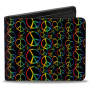 Bi-Fold Wallet - Peace Heart Black Rainbow Ombre Bi-Fold Wallets Buckle-Down