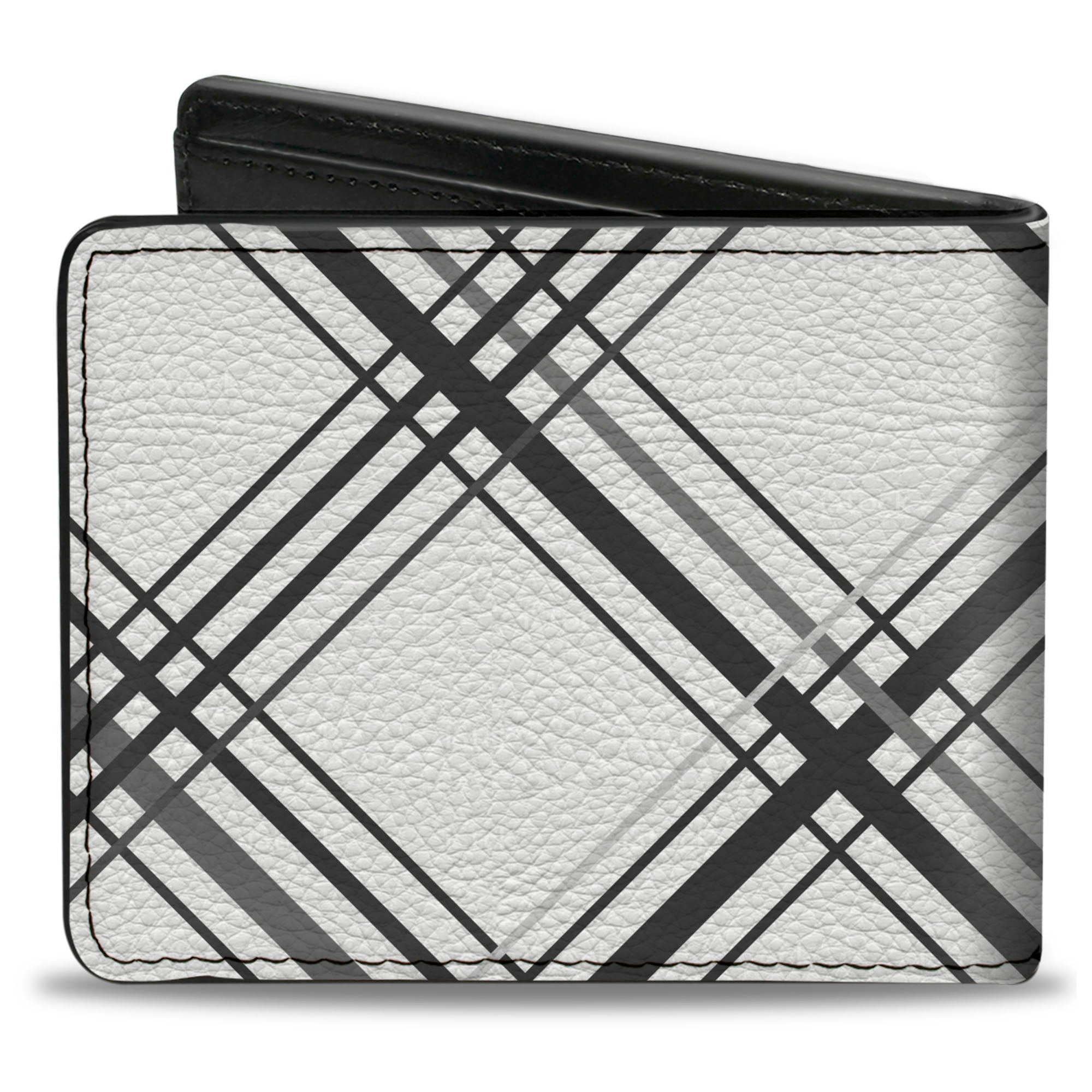 Bi-Fold Wallet - Plaid X White Gray Bi-Fold Wallets Buckle-Down