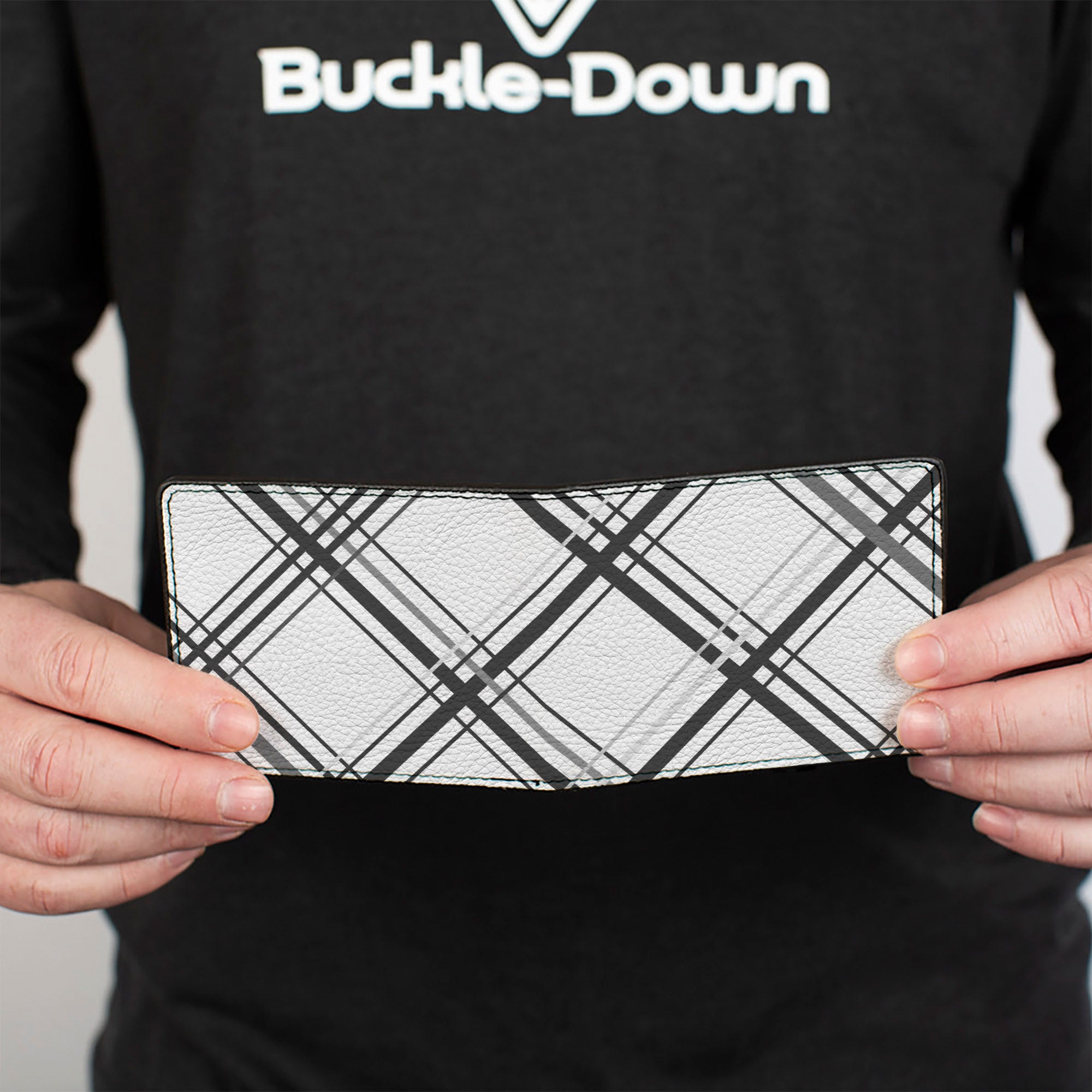 Bi-Fold Wallet - Plaid X White Gray Bi-Fold Wallets Buckle-Down