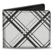 Bi-Fold Wallet - Plaid X White Gray Bi-Fold Wallets Buckle-Down