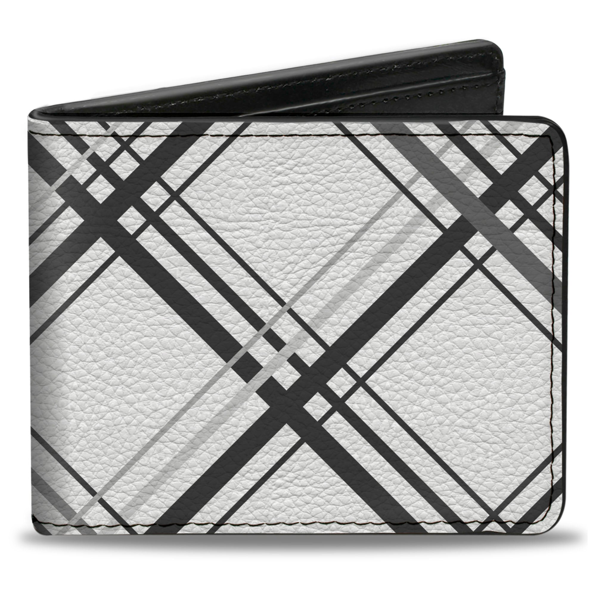 Bi-Fold Wallet - Plaid X White Gray Bi-Fold Wallets Buckle-Down