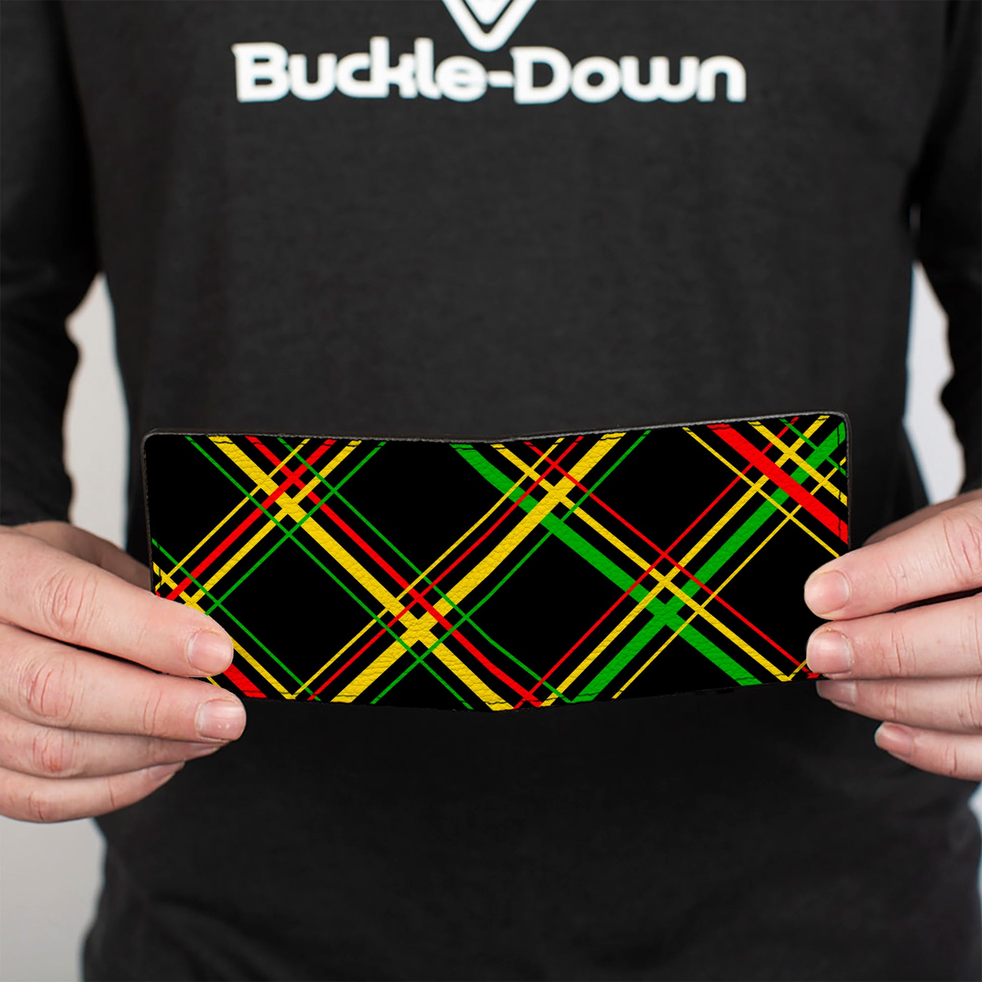 Bi-Fold Wallet - Plaid X Rasta Bi-Fold Wallets Buckle-Down