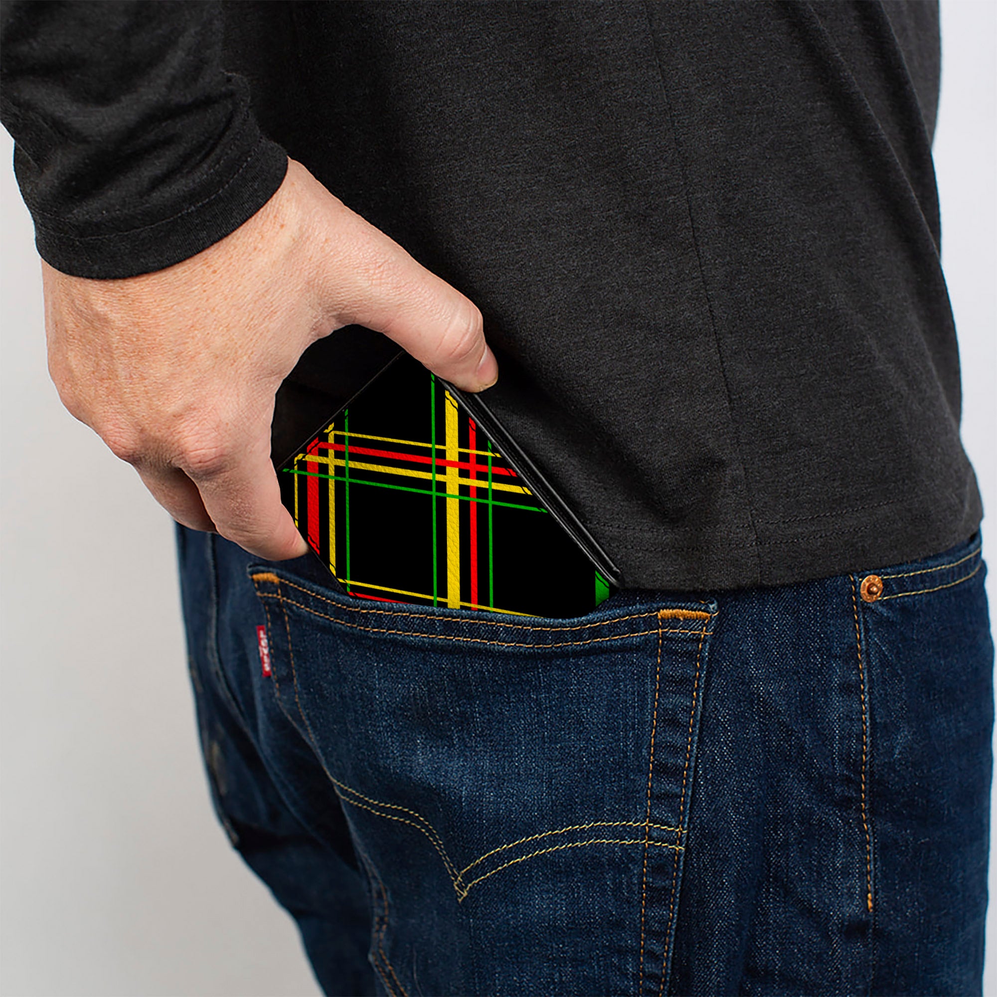 Bi-Fold Wallet - Plaid X Rasta Bi-Fold Wallets Buckle-Down
