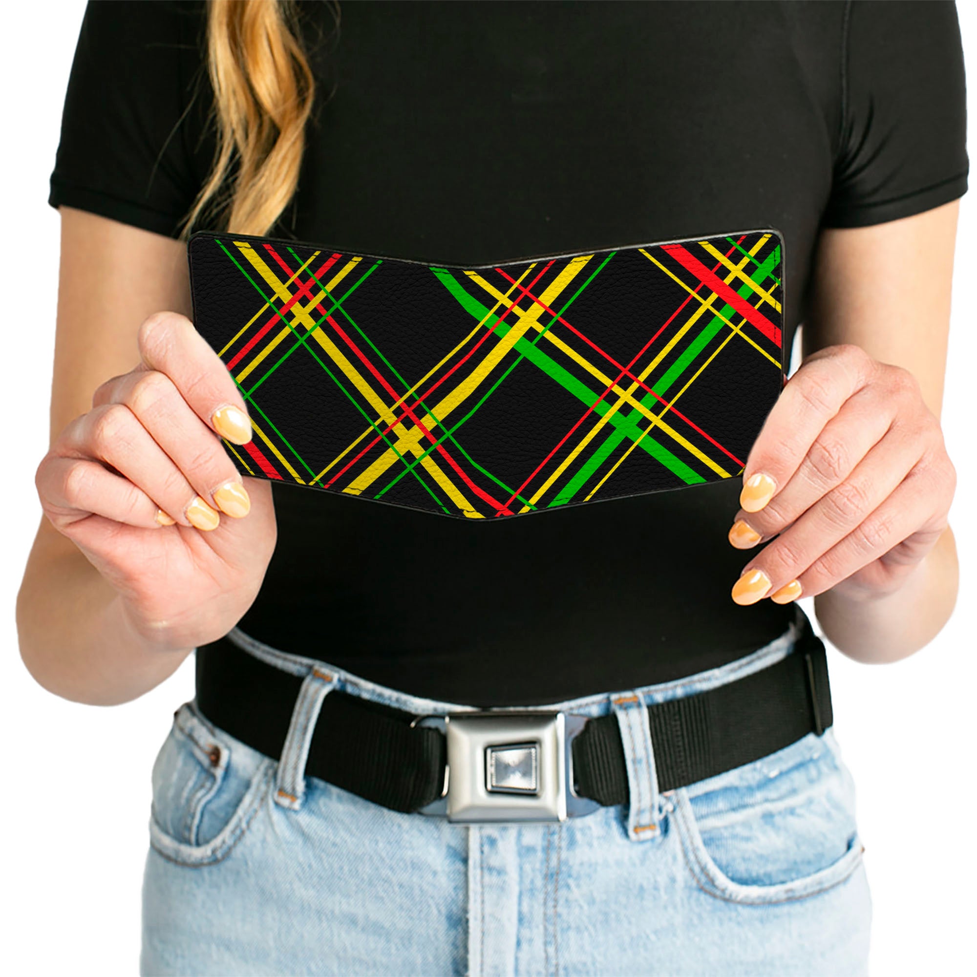 Bi-Fold Wallet - Plaid X Rasta Bi-Fold Wallets Buckle-Down