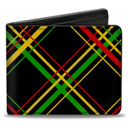Bi-Fold Wallet - Plaid X Rasta Bi-Fold Wallets Buckle-Down