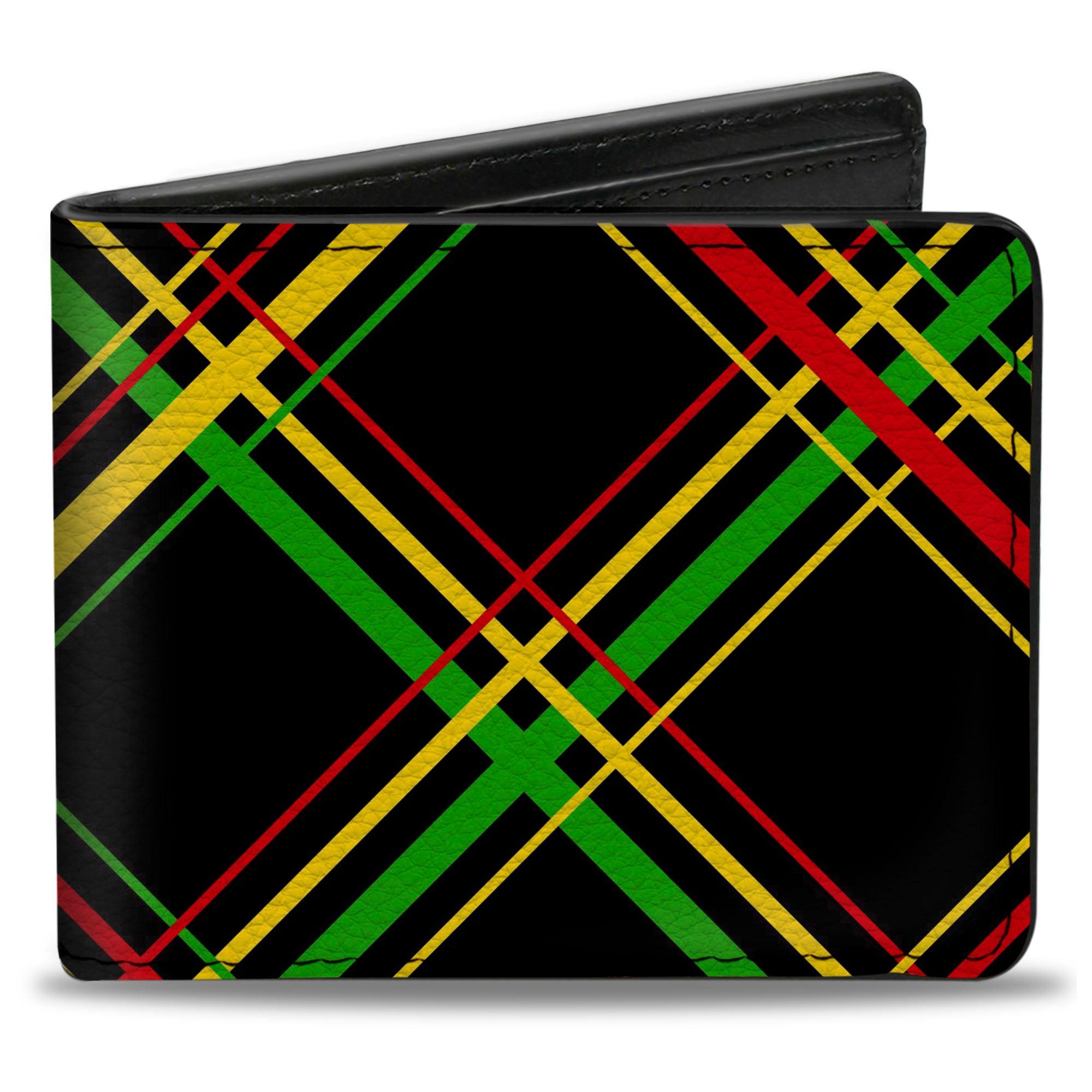 Bi-Fold Wallet - Plaid X Rasta Bi-Fold Wallets Buckle-Down