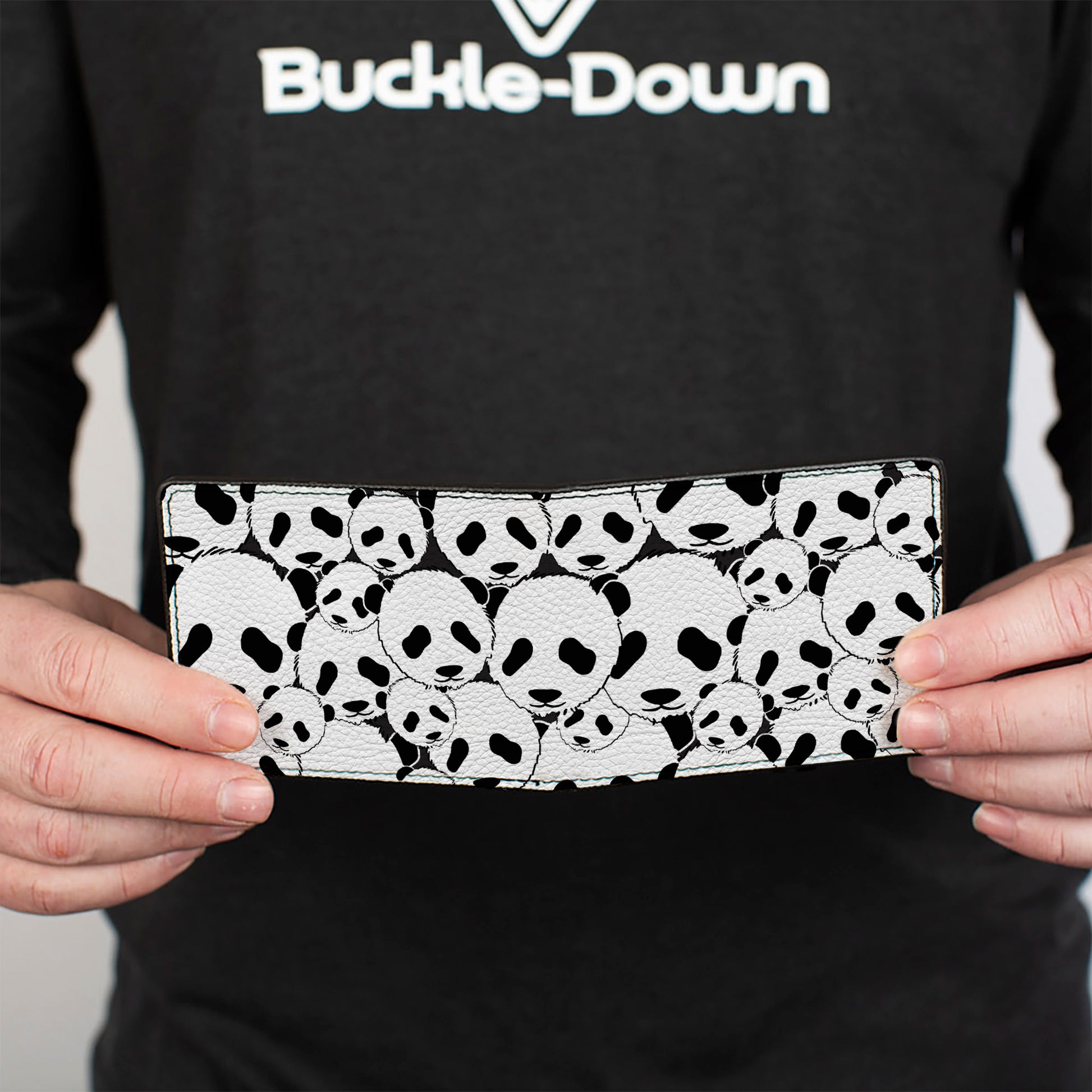 Bi-Fold Wallet - Panda Bear Stacked Bi-Fold Wallets Buckle-Down