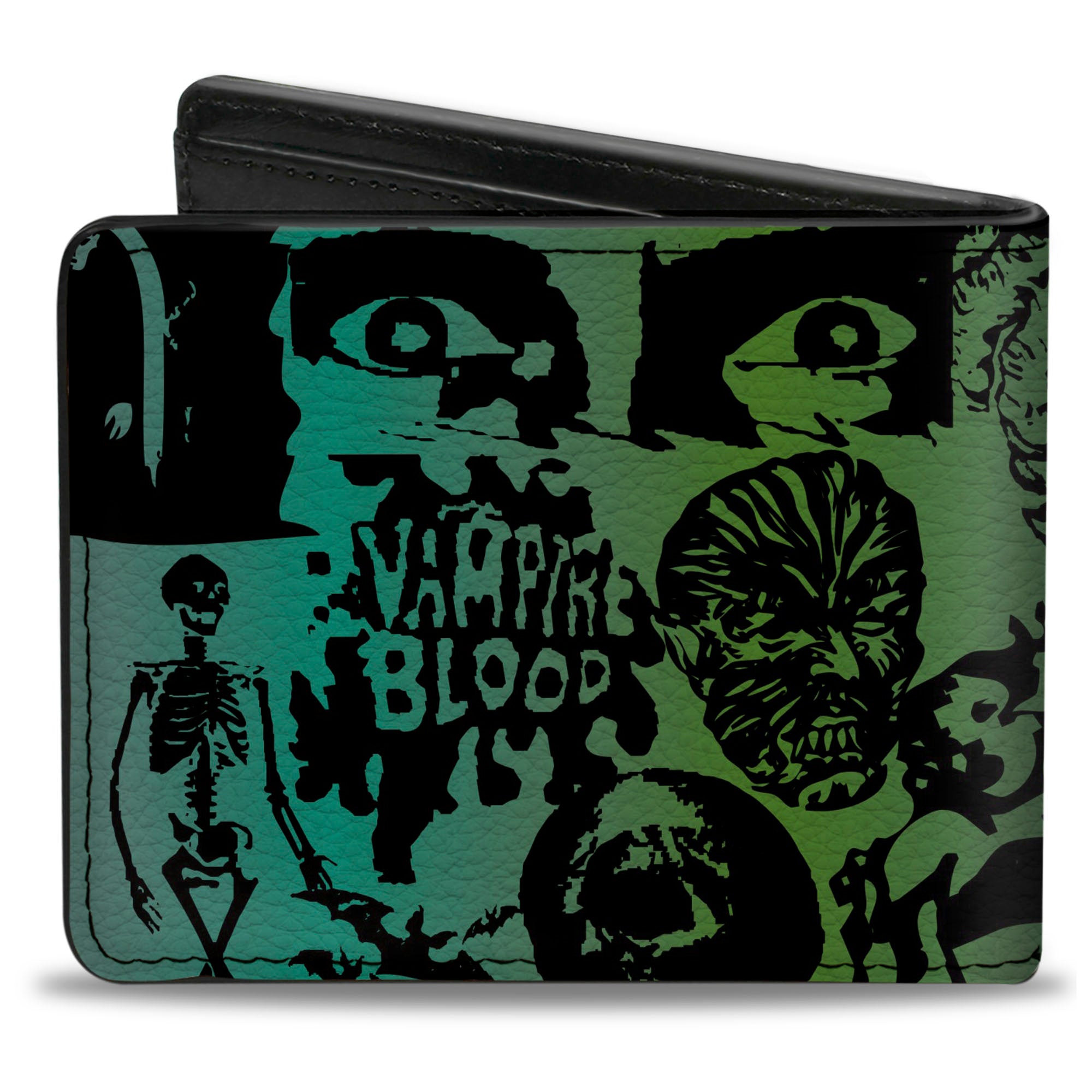 Bi-Fold Wallet - Retro Monster Aqua/Black