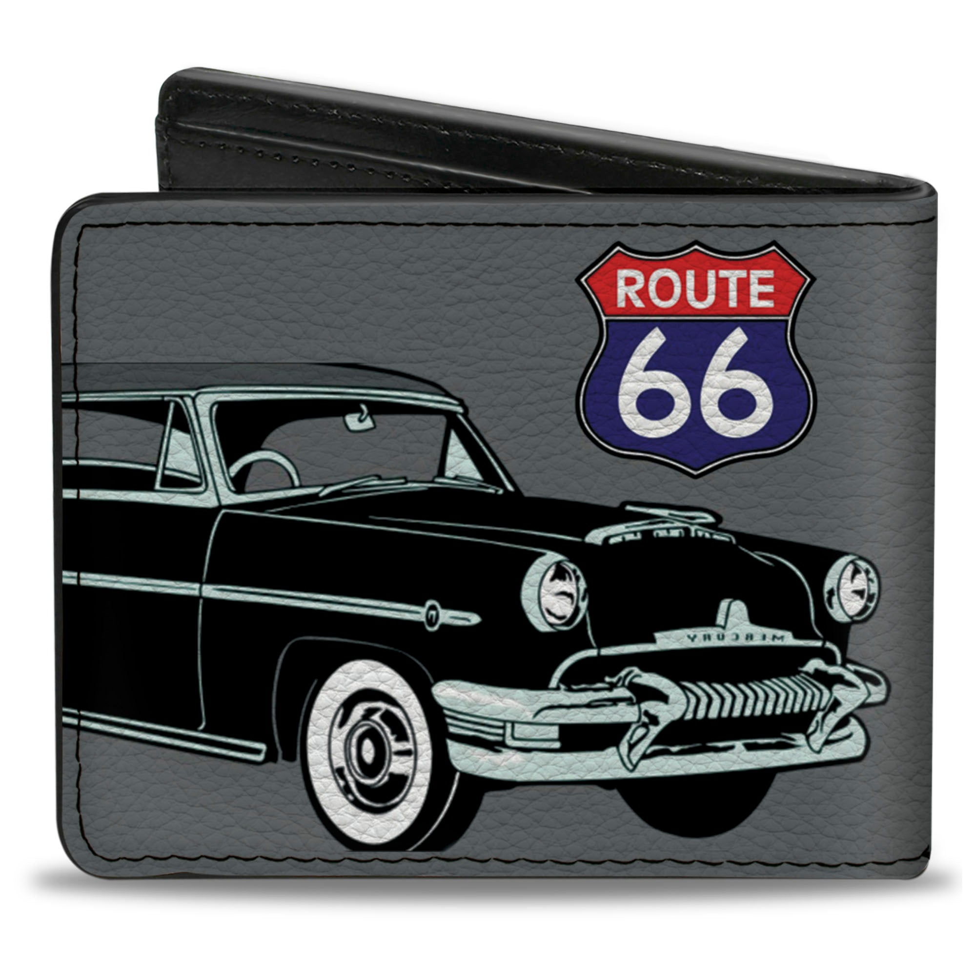 Bi-Fold Wallet - Route 66 Classics Gray Bi-Fold Wallets Buckle-Down